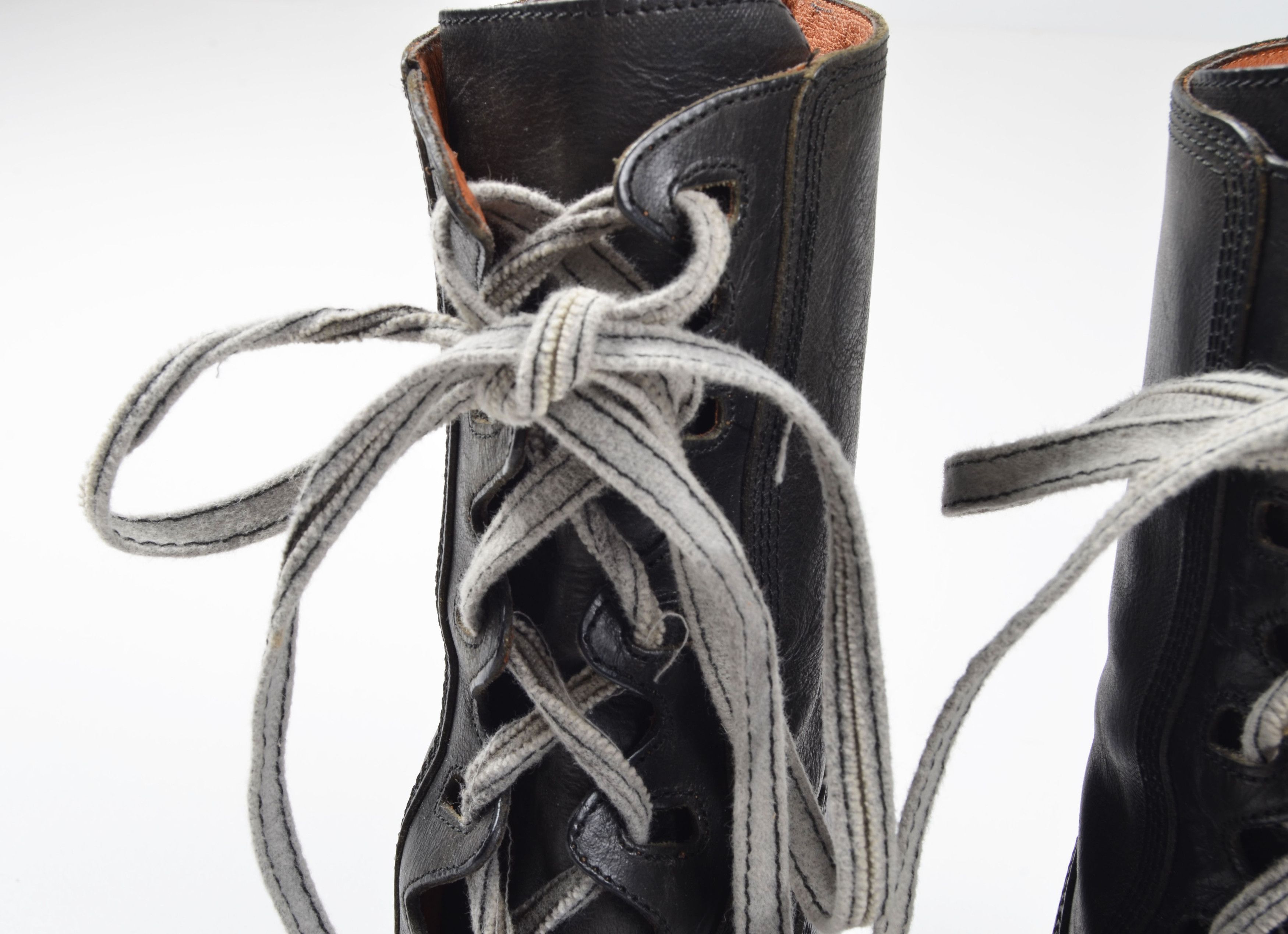 Other Vintage El Dantes Leather Lace Up Block Heel Ankle Boots Size US 9 / IT 39 - 8 Thumbnail