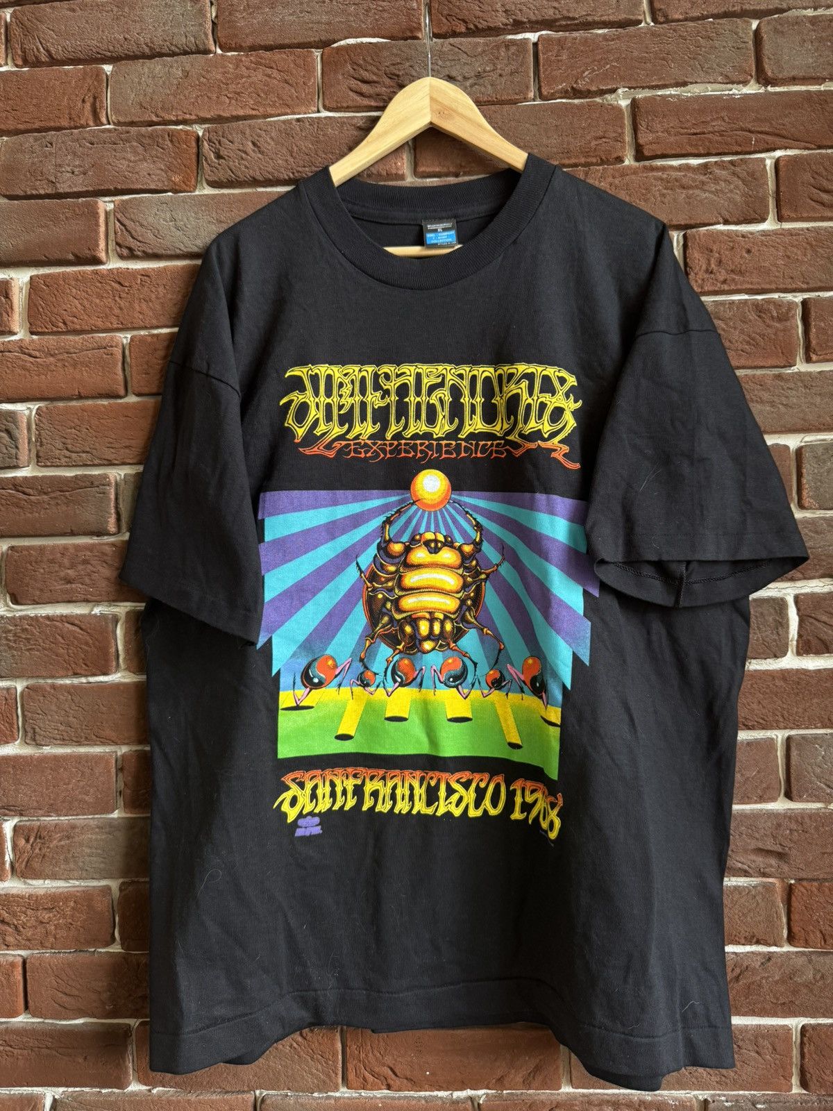 Vintage Vintage 90s Jimi Hendrix Experience Band Rock Black T-shirt Size US XL / EU 56 / 4 - 1 Thumbnail