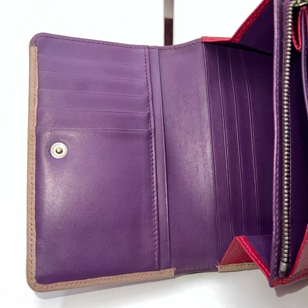 Loewe Loewe Lambskin Wallet with Lock on Zipper pull Red and Purple Interior Size ONE SIZE - 7 Thumbnail