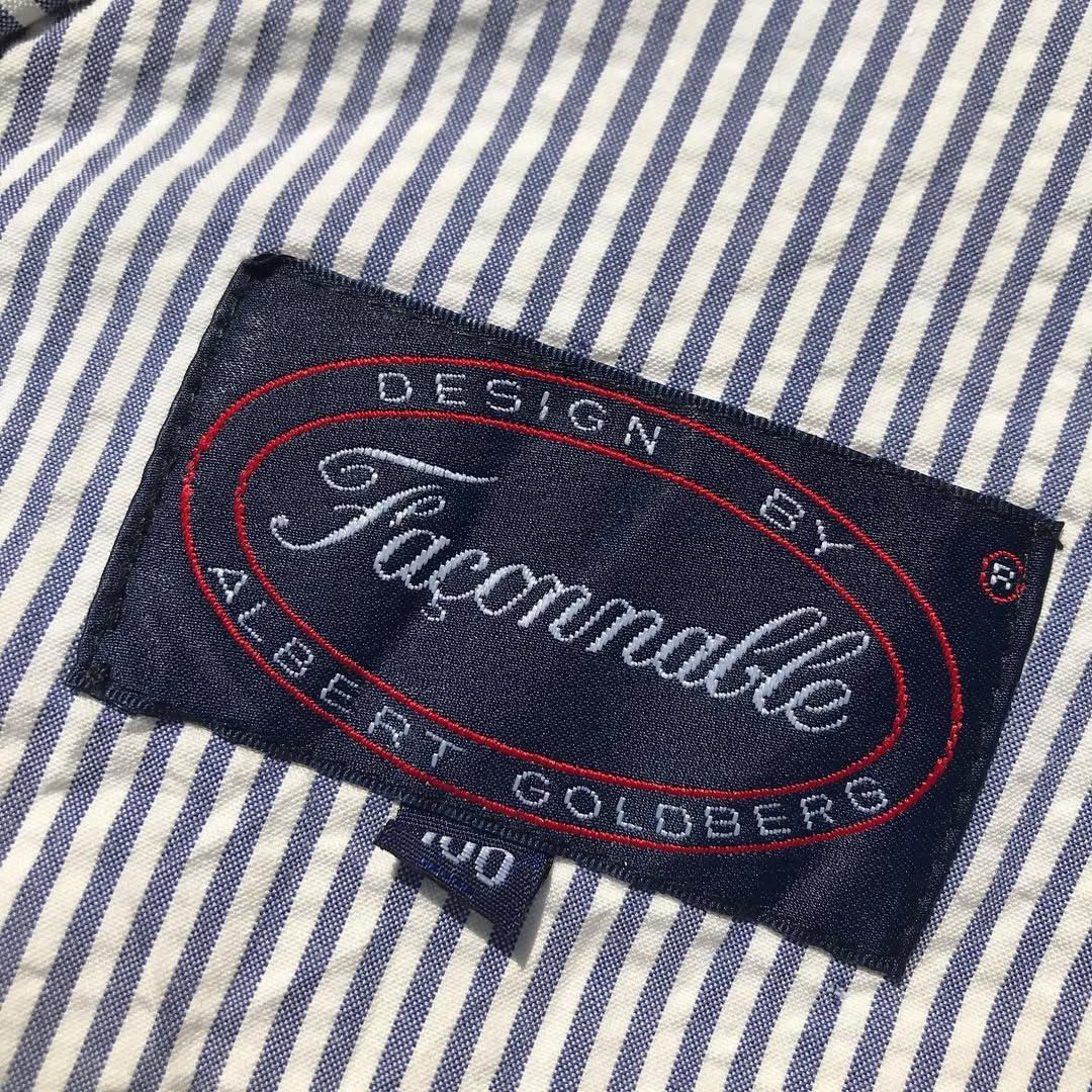 Faconnable × Vintage Facconable French Stripe Down Work Casual Jacket zipper riri Size US L / EU 52-54 / 3 - 9 Thumbnail