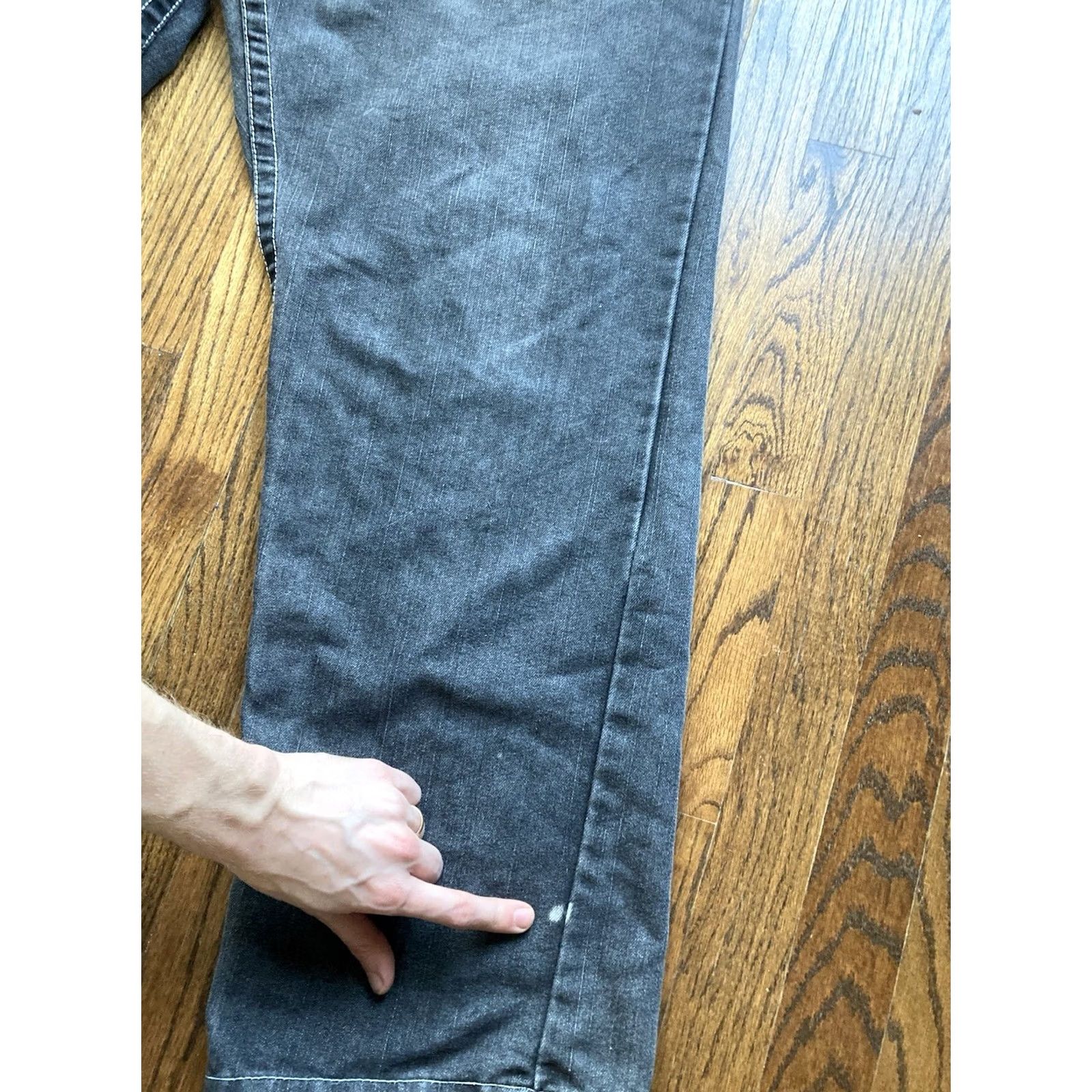 Vintage VINTAGE Red Ape Jeans Mens 40x30 Black Embroidered 5-Pocket Grunge Hip Hop Wide-Leg Y2K Skater Jeans Mens Size US 40 / EU 56 - 6 Thumbnail