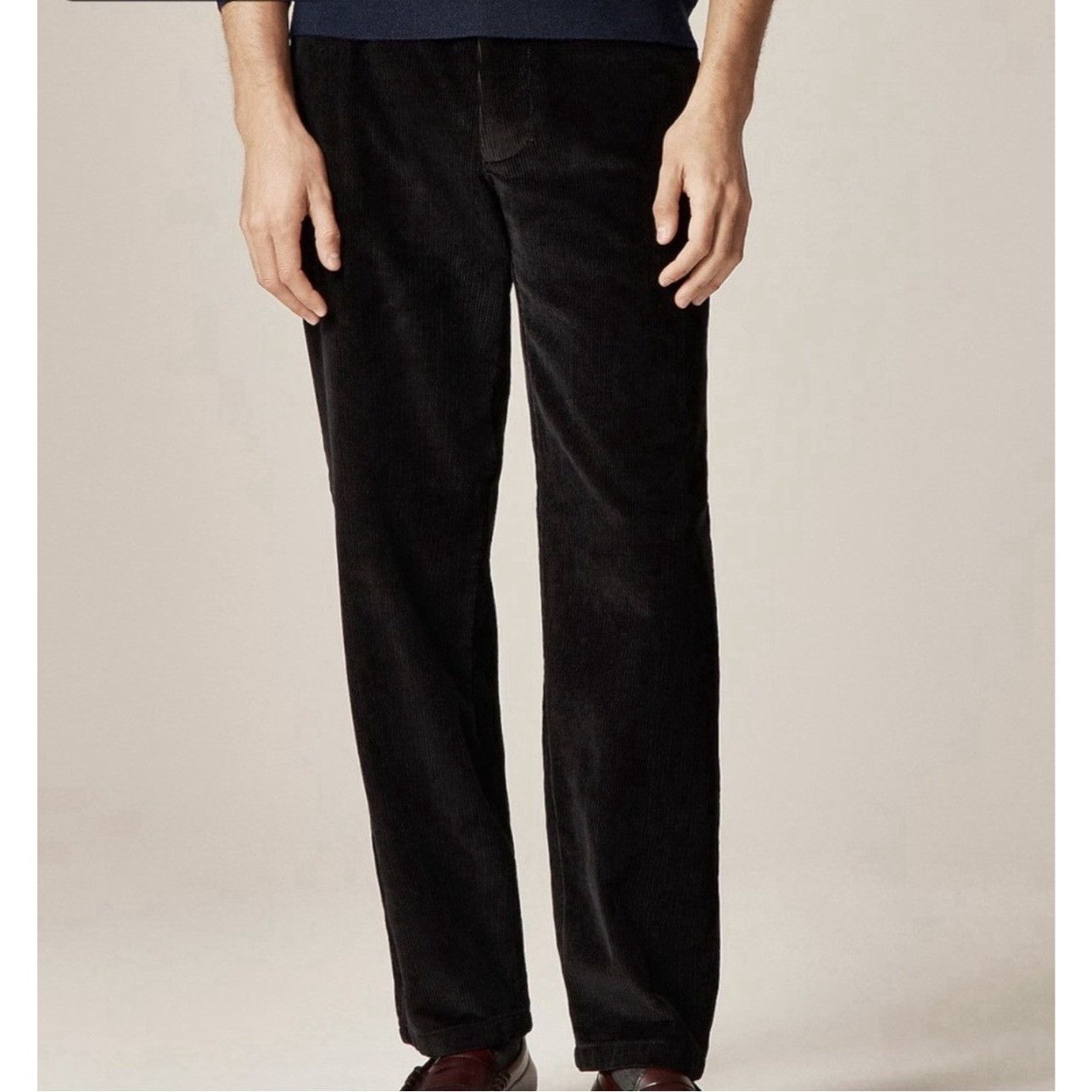 J.Crew J.CREW Classic Corduroy 10-Wale Straight Black Trouser 33x32 Size US 33 - 14 Thumbnail