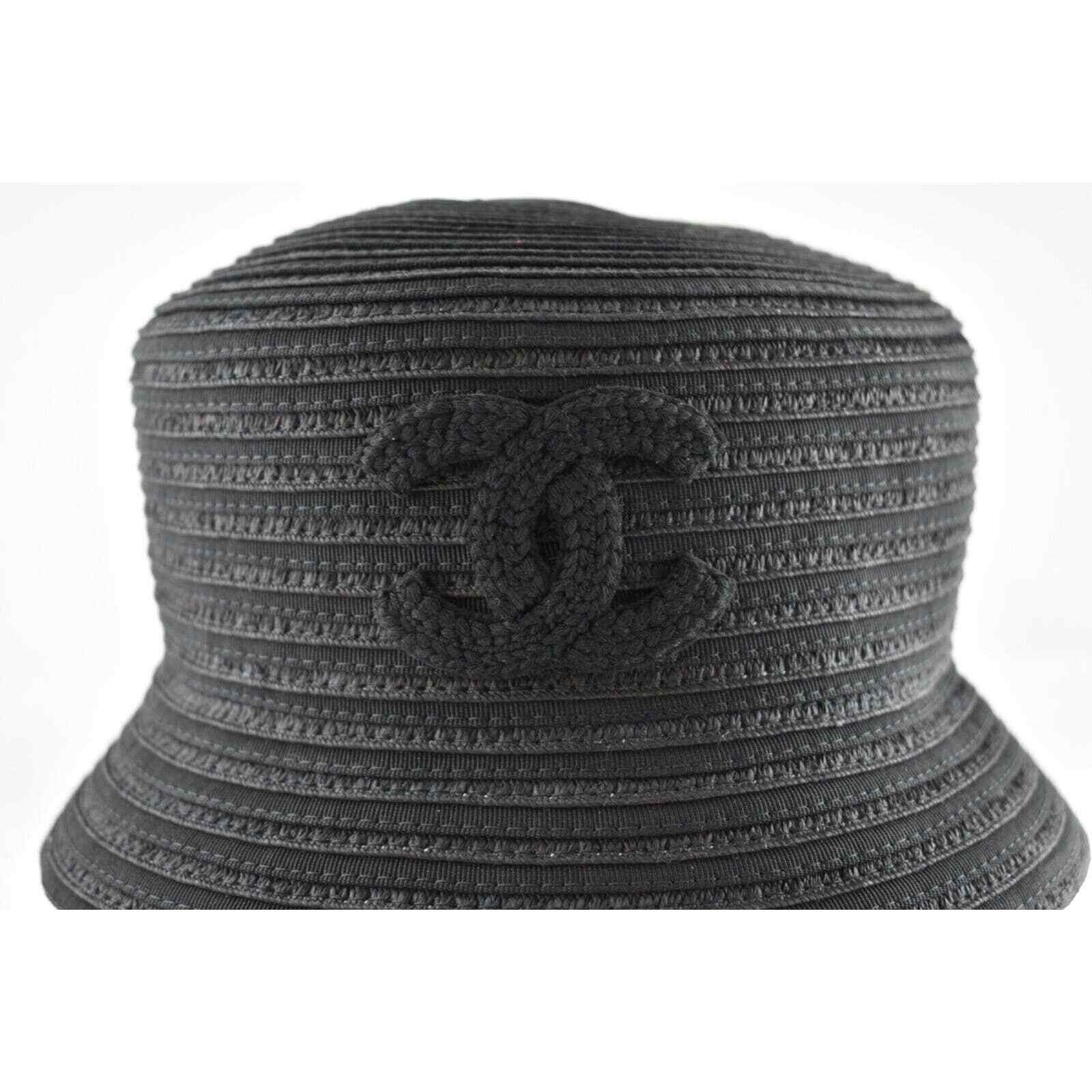 Chanel Chanel Raffia CC Crochet Logo Sun Cloche Bucket Hat Small S Size ONE SIZE - 3 Thumbnail