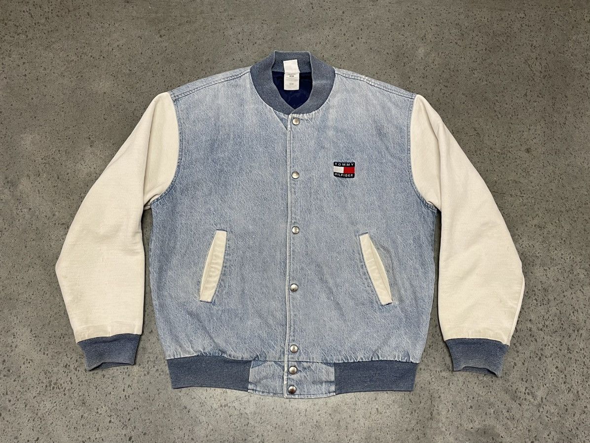 Tommy Hilfiger 90’s 2000’s Vintage Tommy Hilfiger Denim Bomber Jacket Size US L / EU 52-54 / 3 - 1 Thumbnail