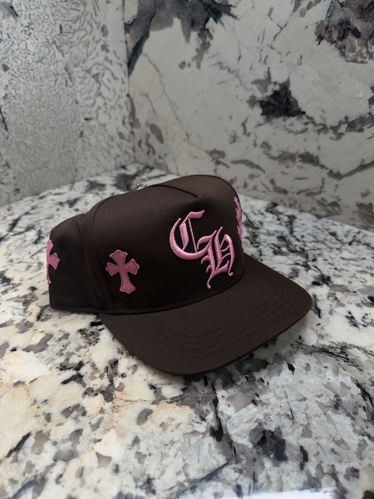 Chrome Hearts Chrome Hearts Cross Patch Hat Brown Pink Baseball Cap Size ONE SIZE - 3 Thumbnail