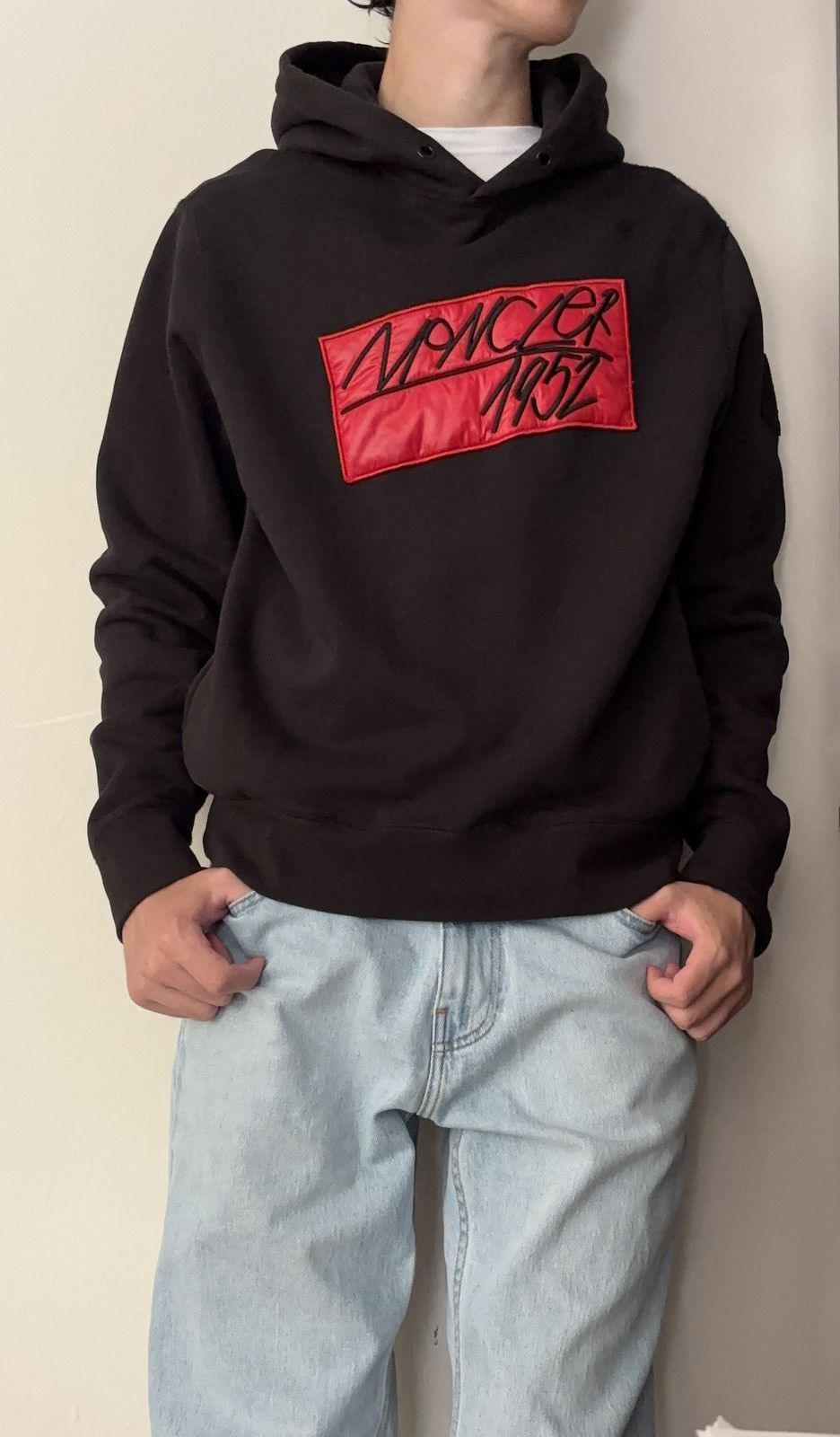 Moncler Genius Moncler Genius 2 Moncler 1952 Black Patch Hoodie Size US S / EU 44-46 / 1 - 1 Thumbnail