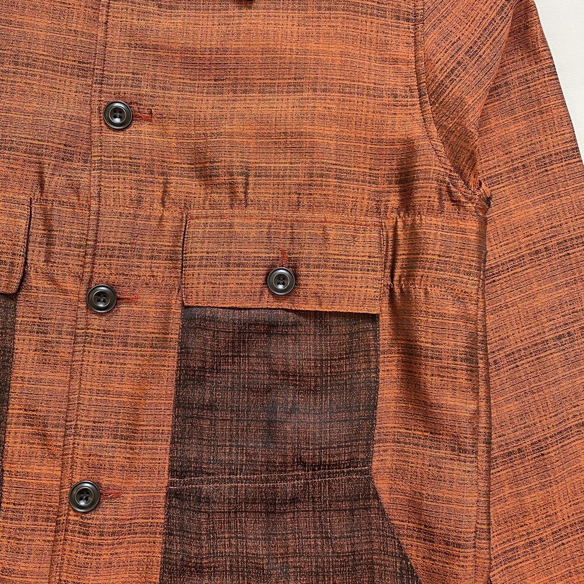 Nicholas Daley Sample Orange / Black Silk Utility Shirt Size US M / EU 48-50 / 2 - 6 Thumbnail