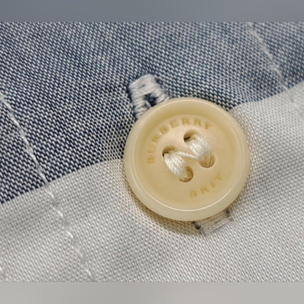 Burberry NWT Burberry Womens Button Down Shirt White Blue Check Shor Size S / US 4 / IT 40 - 4 Thumbnail