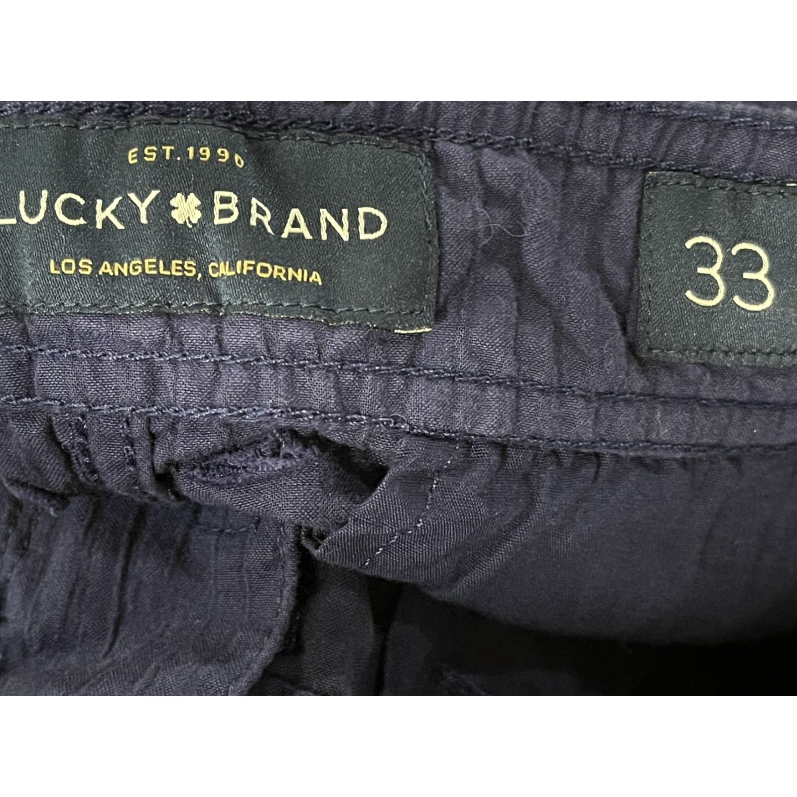 Lucky Brand Lucky Brand Puckered Chino Shorts Sz 33 GUC Blue Textured Cotton Flat Front Prep Size US 33 - 4 Thumbnail