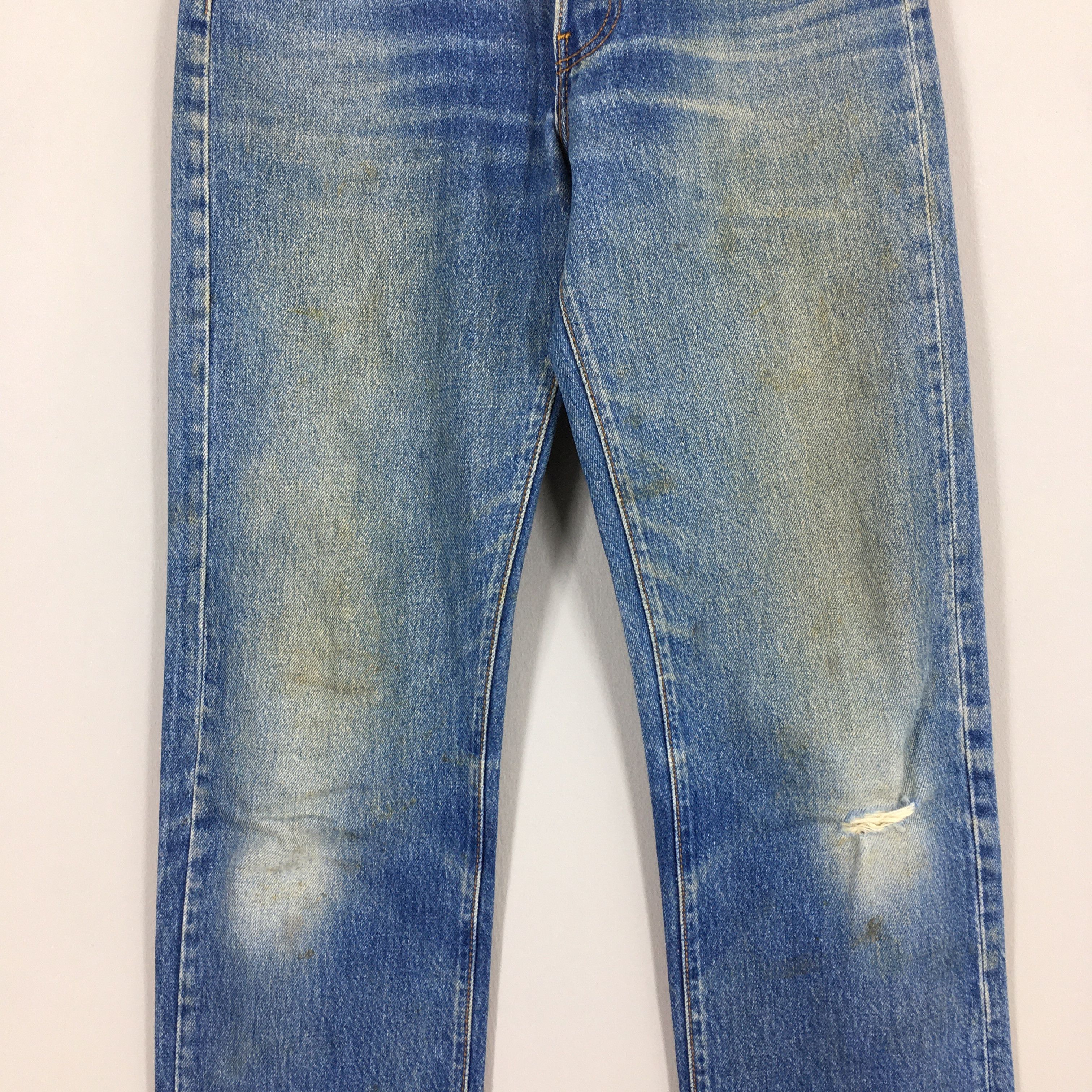 Levi's Size 27x30 Vintage 90s Levi's 501 Faded Blue Jeans S409 Size 27" / US 4 / IT 40 - 3 Thumbnail