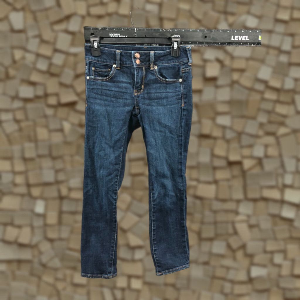 American Eagle Outfitters American Eagle Outfitters Artist Crop Jeans Size 0 Womens Medium Wash Blue Stretch Jeans Size 25" / US 0 / IT 36 - 1 Thumbnail