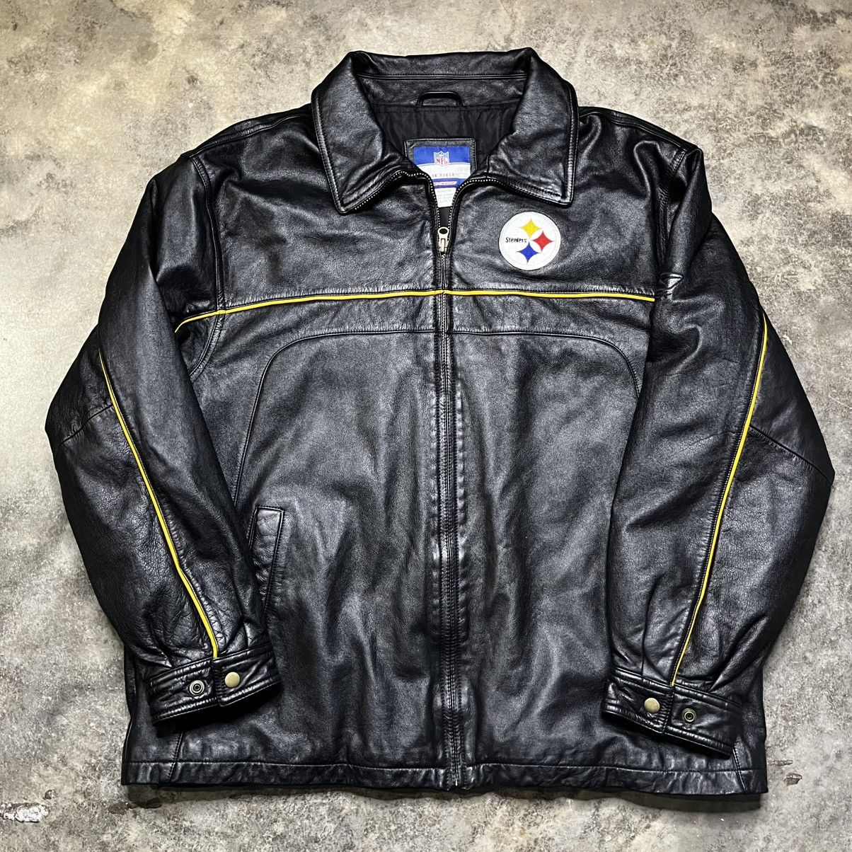 Vintage vintage pittsburgh steelers nfl black leather jacket Size US XL / EU 56 / 4 - 1 Thumbnail
