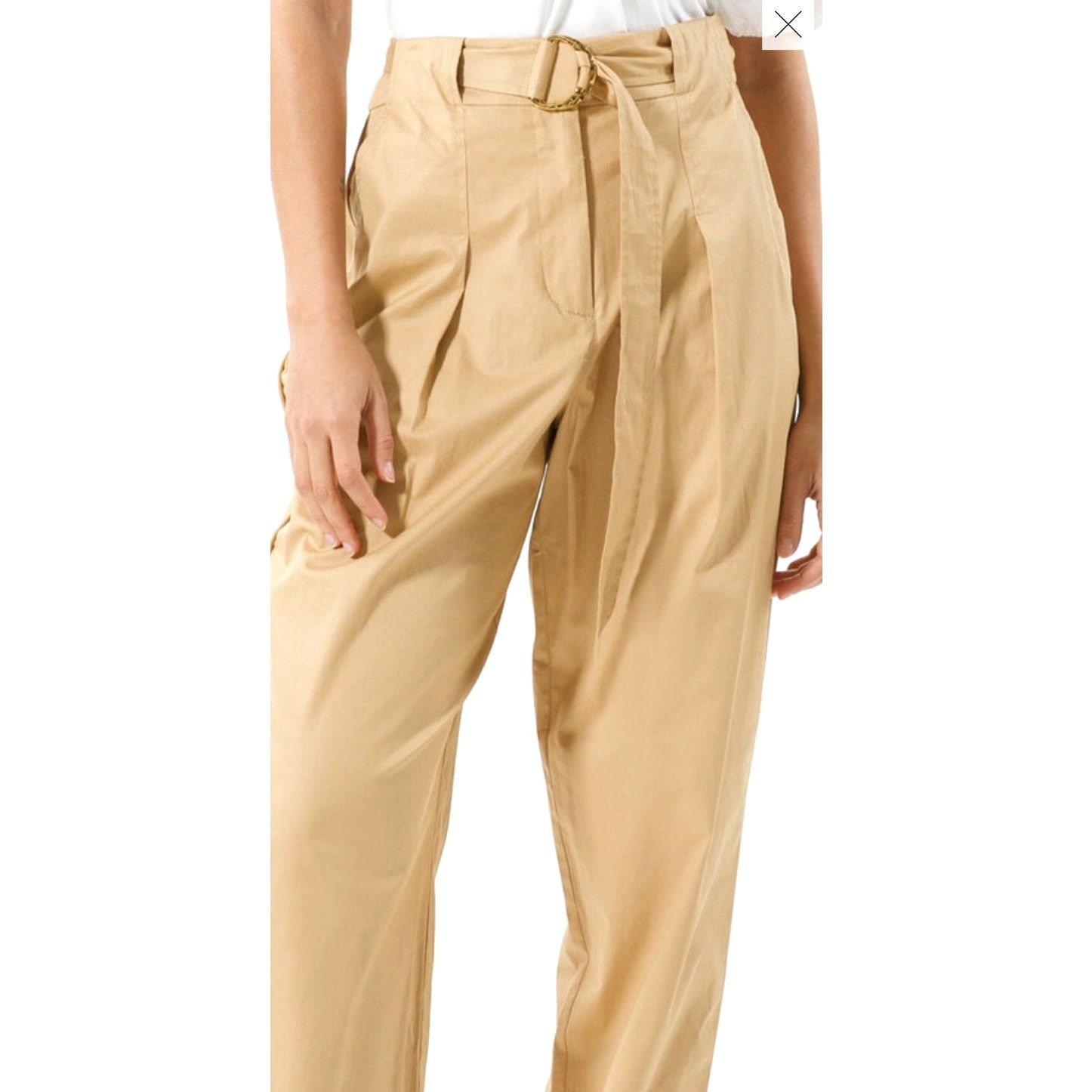 Tanya Taylor Tanya Taylor Tyler Pleated Belted Cuffed Pants Tan size 2 Size 26" / US 2 / IT 38 - 4 Thumbnail