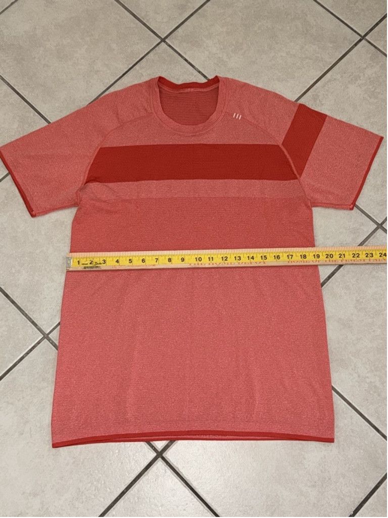 Lululemon LULULEMON METAL VENT SHORT SLEEVE STRIPED ORANGE SIZE MEDIUM Size US M / EU 48-50 / 2 - 2 Thumbnail