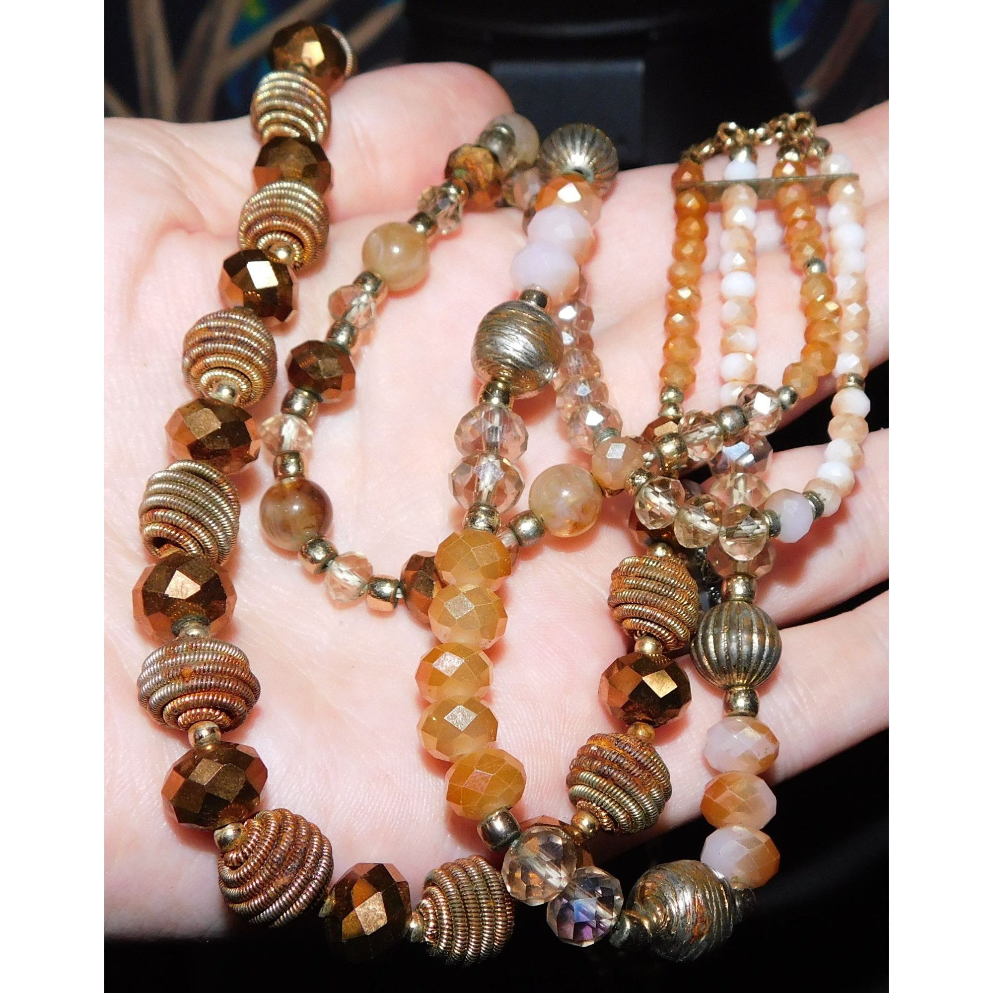 Other Vintage Avon Sparkly Bohemian Multilayer Brown Beaded Neckla Size ONE SIZE - 2 Thumbnail
