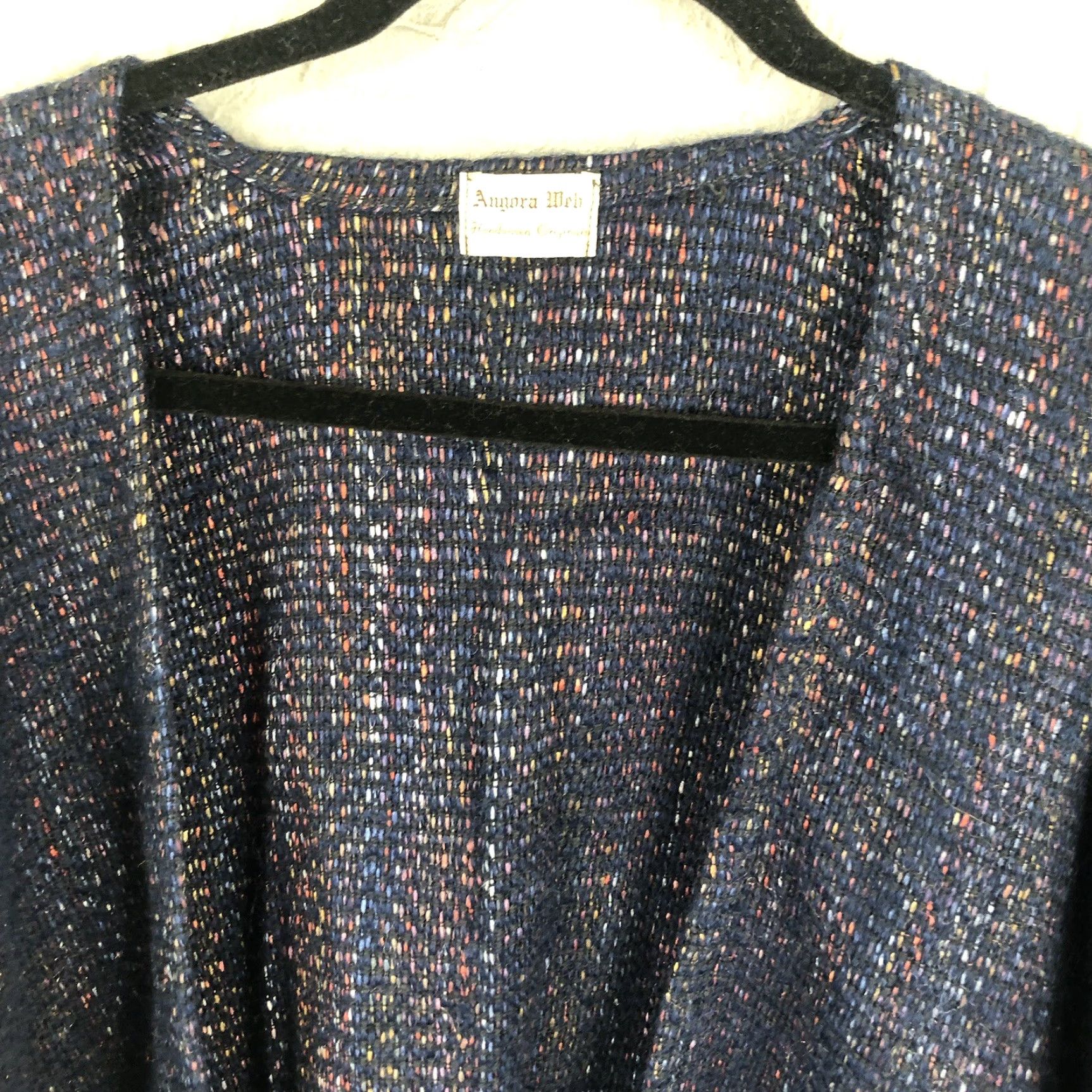 Rainbow Angora Web Sweater Womens One Size Blue Rainbow Speck Handwoven Goblin Core Size ONE SIZE - 7 Thumbnail