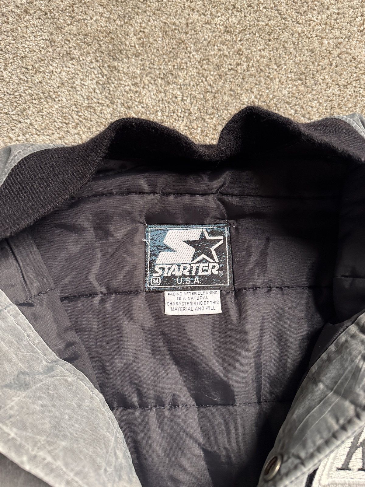 Starter VINTAGE 90s LA KINGS STONEWASH BOMBER JACKET Size US M / EU 48-50 / 2 - 8 Thumbnail
