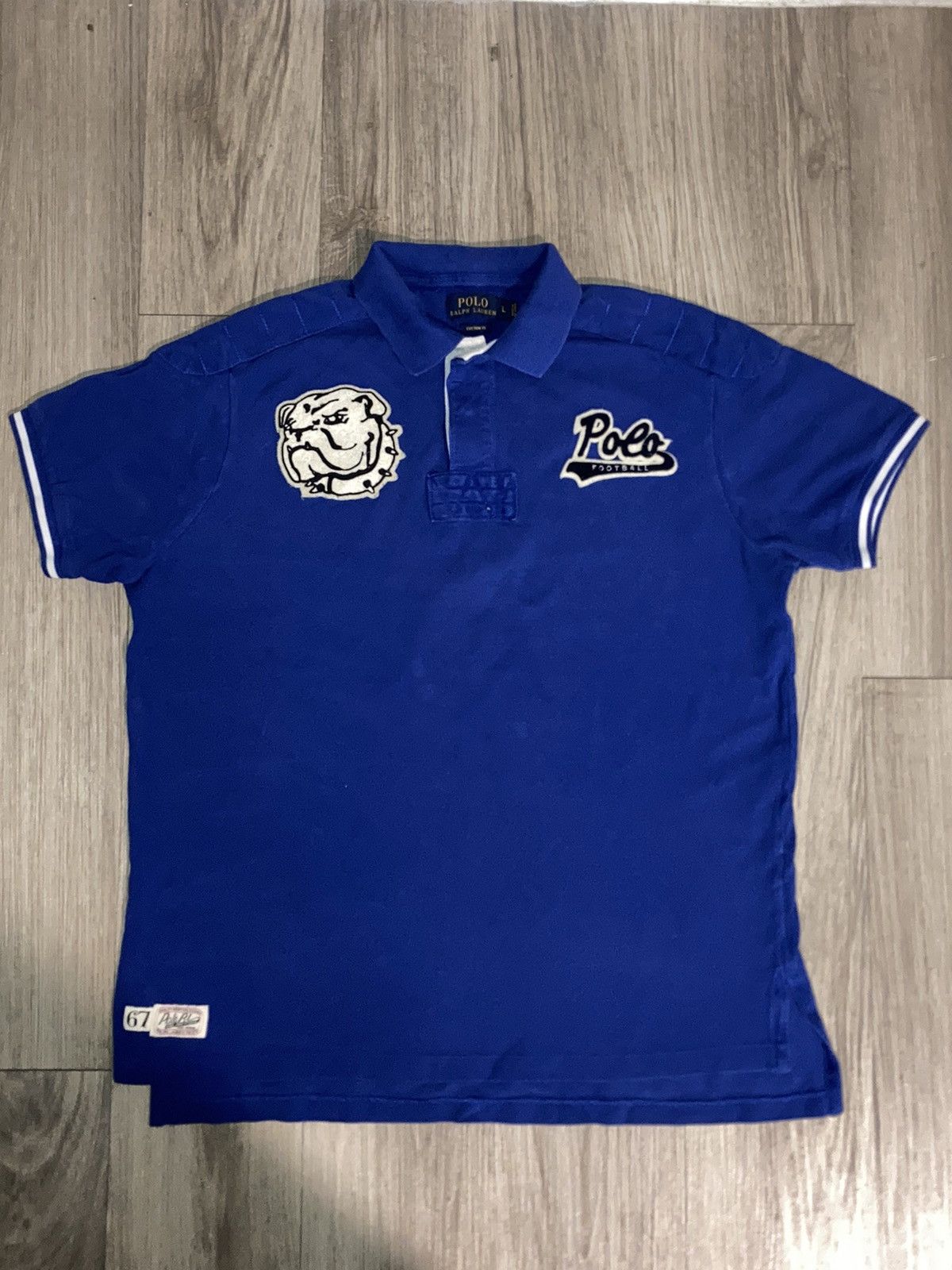 極美品 polo ralph lauren football l/s tee Polo Ralph Lauren Custom Fit L/S Burgundy Football Club