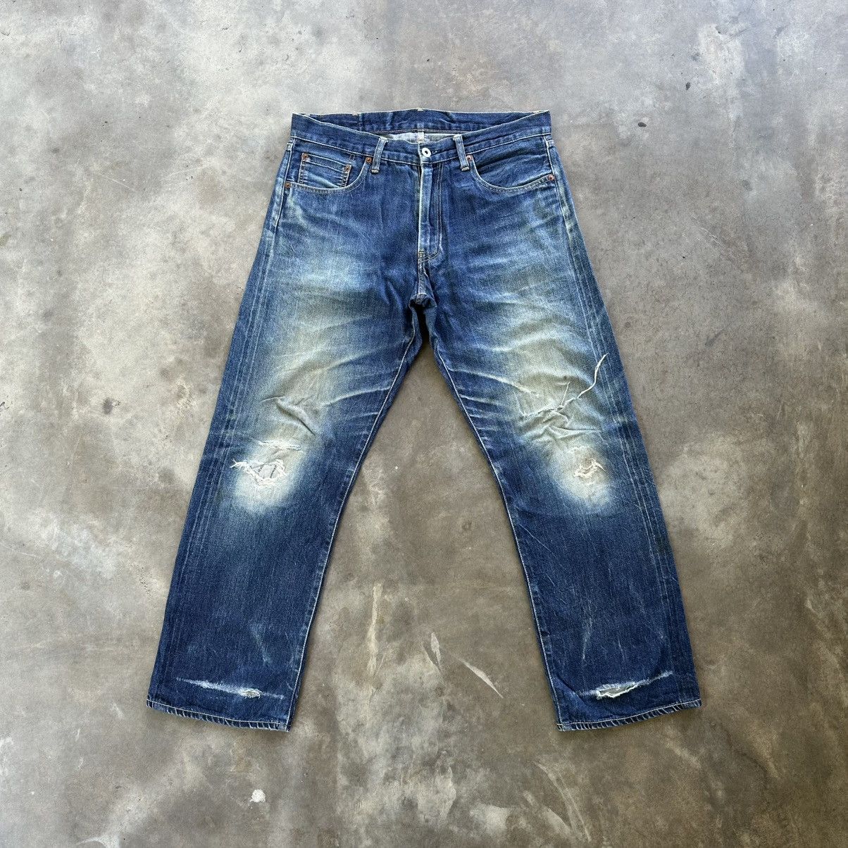 Comme des Garcons Vtg Comme Des Garcons Selvedge Distress Faded Denim Jean W34 Size US 34 / EU 50 - 1 Thumbnail
