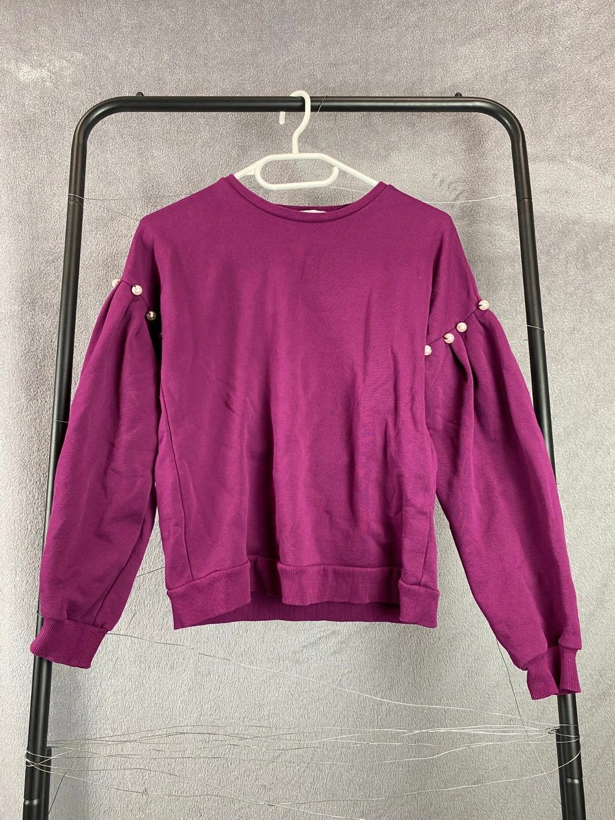 Rebecca Minkoff Rebecca Minkoff Beaded Purple Crewneck Y2K XXS Size XXS / US 00 / IT 34 - 1 Thumbnail