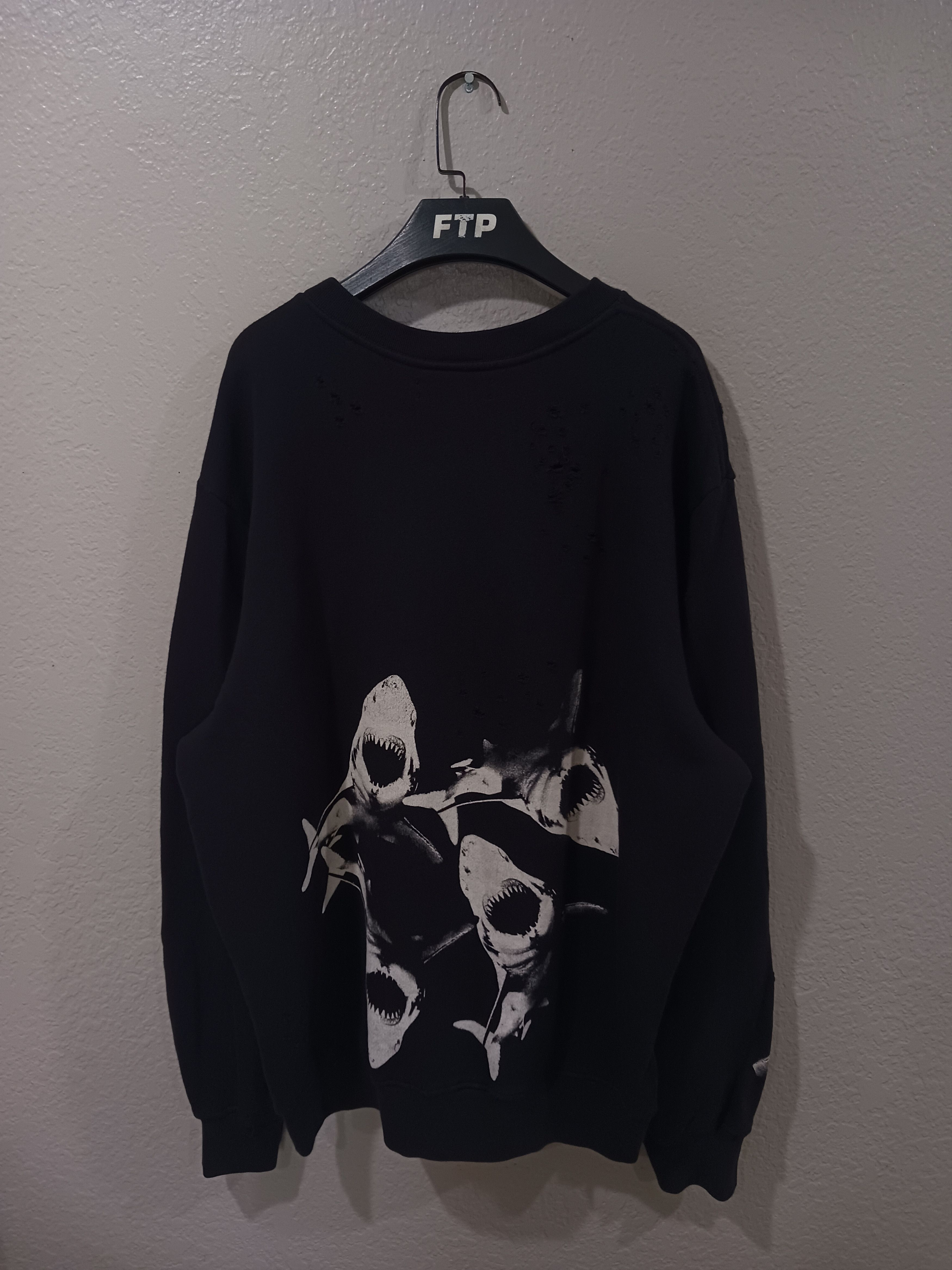 Amiri Amiri "Shark Cluster" SS18 Shotgun Distressed Sweatshirt Size US L / EU 52-54 / 3 - 2 Thumbnail