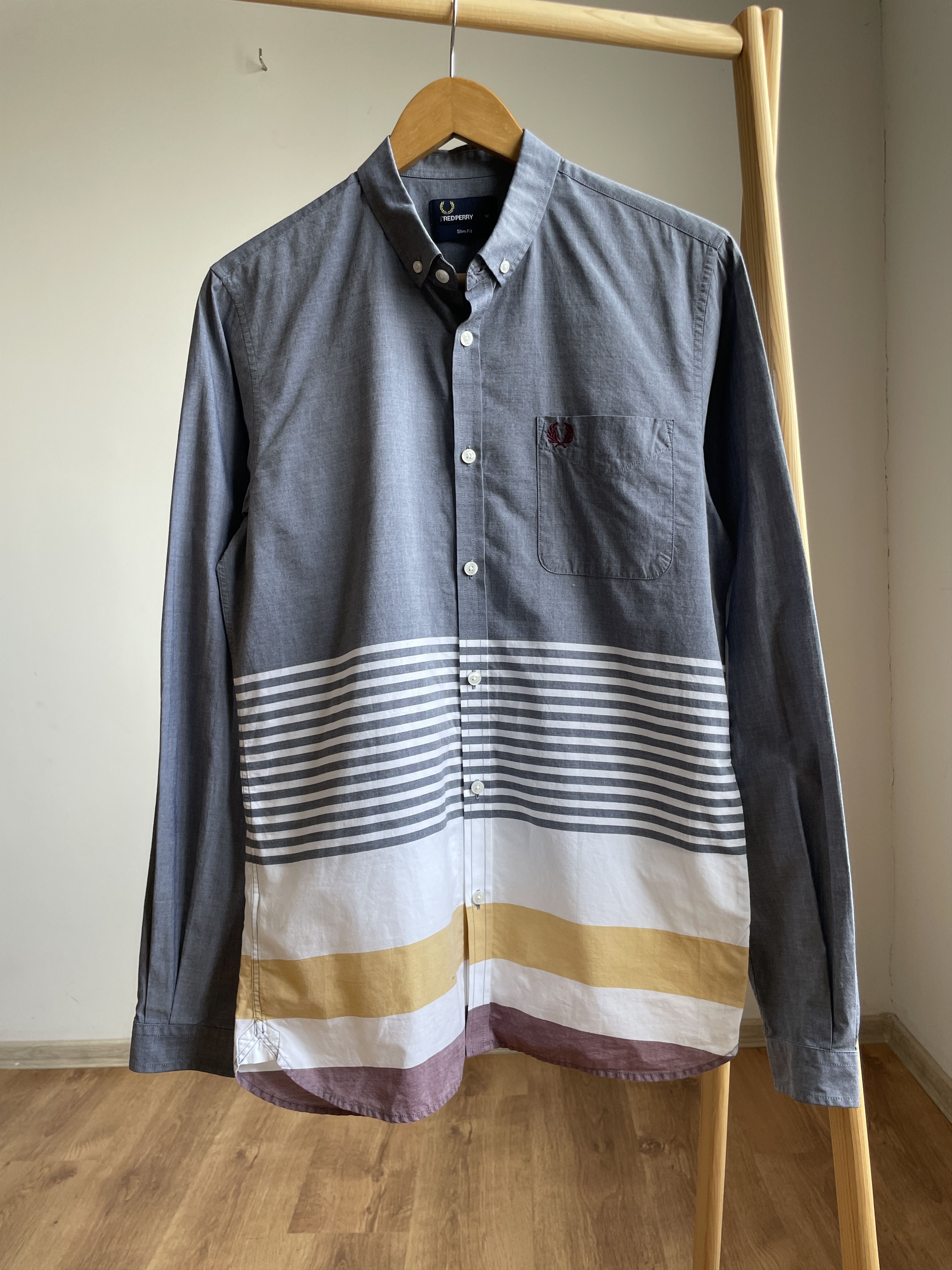 Fred Perry Fred Perry Wide Stripe Slim Fit Oxford Shirt Size M Size US M / EU 48-50 / 2 - 1 Thumbnail