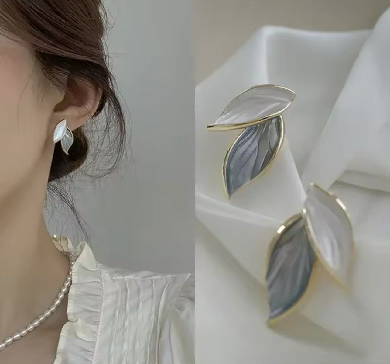 Japanese Brand × Jewelry × Vintage Leaf Earrings Design with Korea Styles Size ONE SIZE - 1 Thumbnail