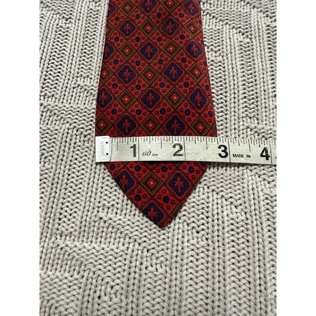 DuPont Vintage ST Dupont red geometric silk tie Size ONE SIZE - 6 Thumbnail
