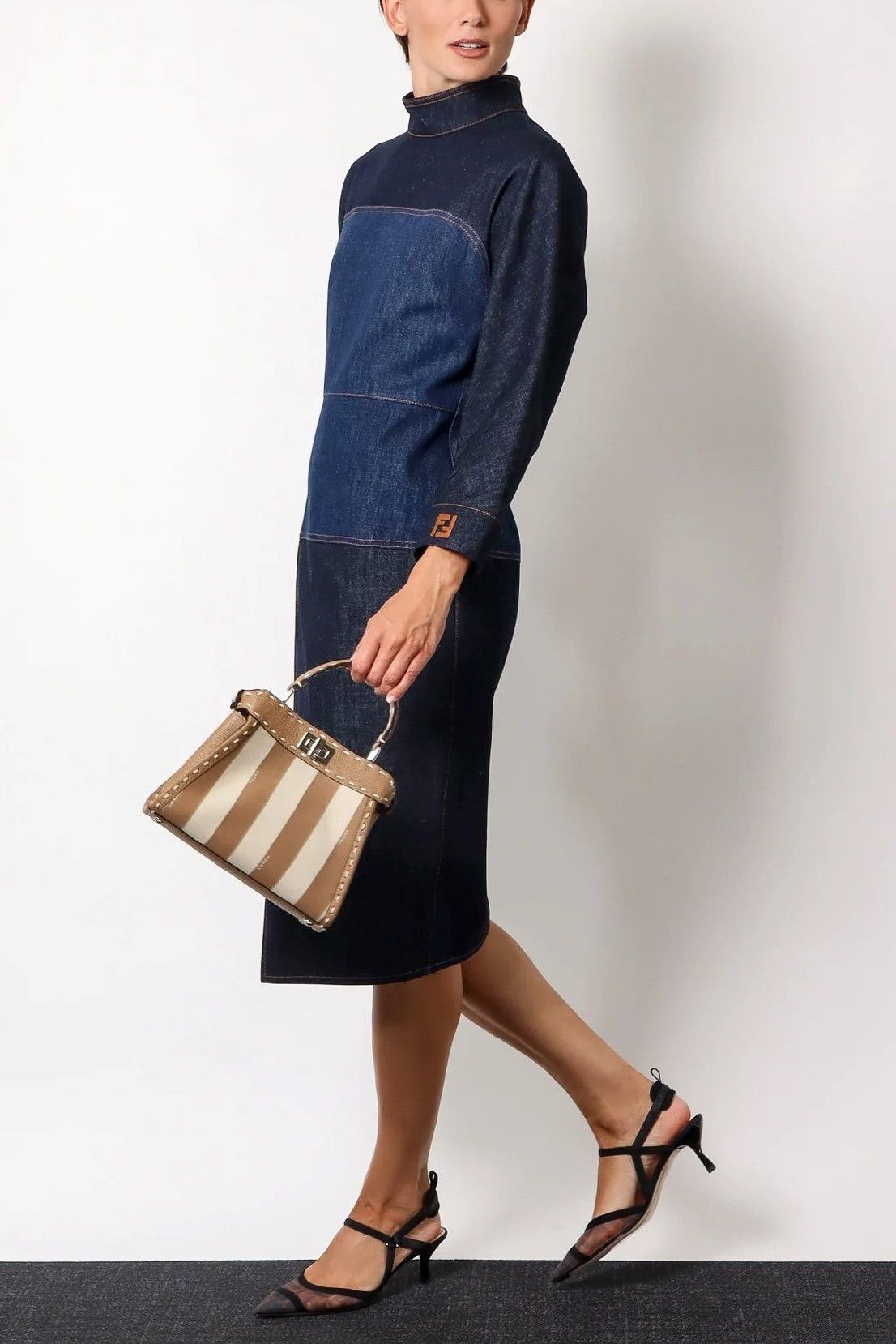Fendi o1s1wg110825 Dress in Blue Size L / US 10 / IT 46 - 2 Thumbnail