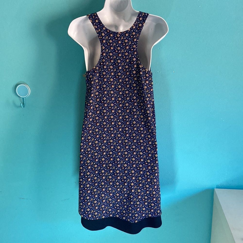 Tory Burch Tori Burch Womens Size XS Blue Floral Silk Mini Sheath Dress Size XS / US 0-2 / IT 36-38 - 12 Thumbnail