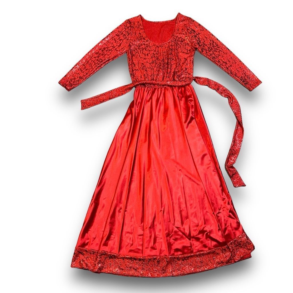 Other Custom made Holiday Maxi Dress with Removable Sash Red & Metallic Small Size S / US 4 / IT 40 - 1 Thumbnail
