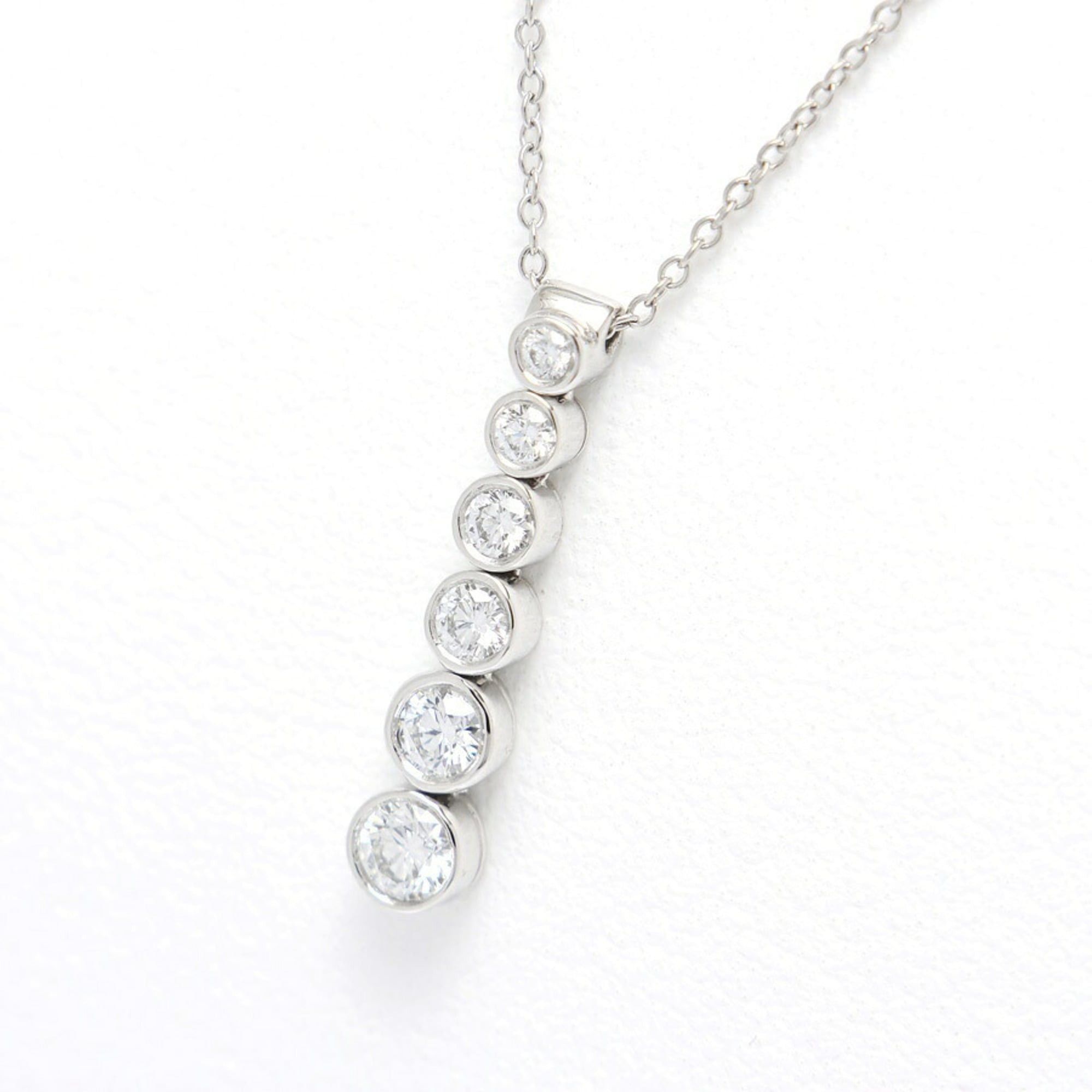 Tiffany & Co. Tiffany & Co. Jazz Drop Necklace, Graduated 6 Diamonds, Pt950, 39 cm, L-159545 Size ONE SIZE - 1 Thumbnail