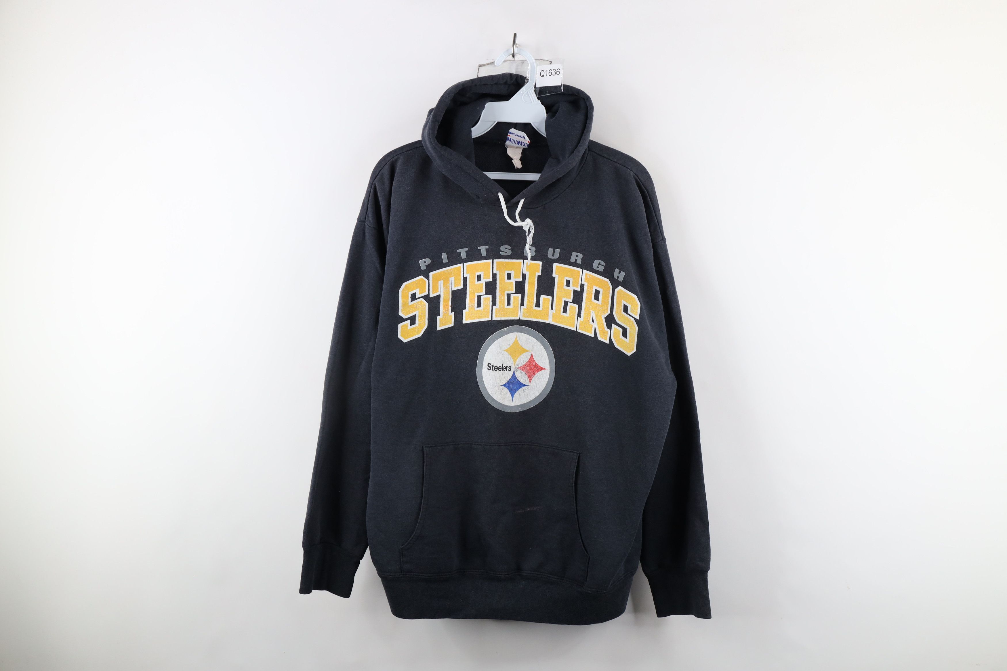 Vintage Vintage 90s Spell Out Pittsburgh Steelers Football Hoodie Size US L / EU 52-54 / 3 - 1 Thumbnail