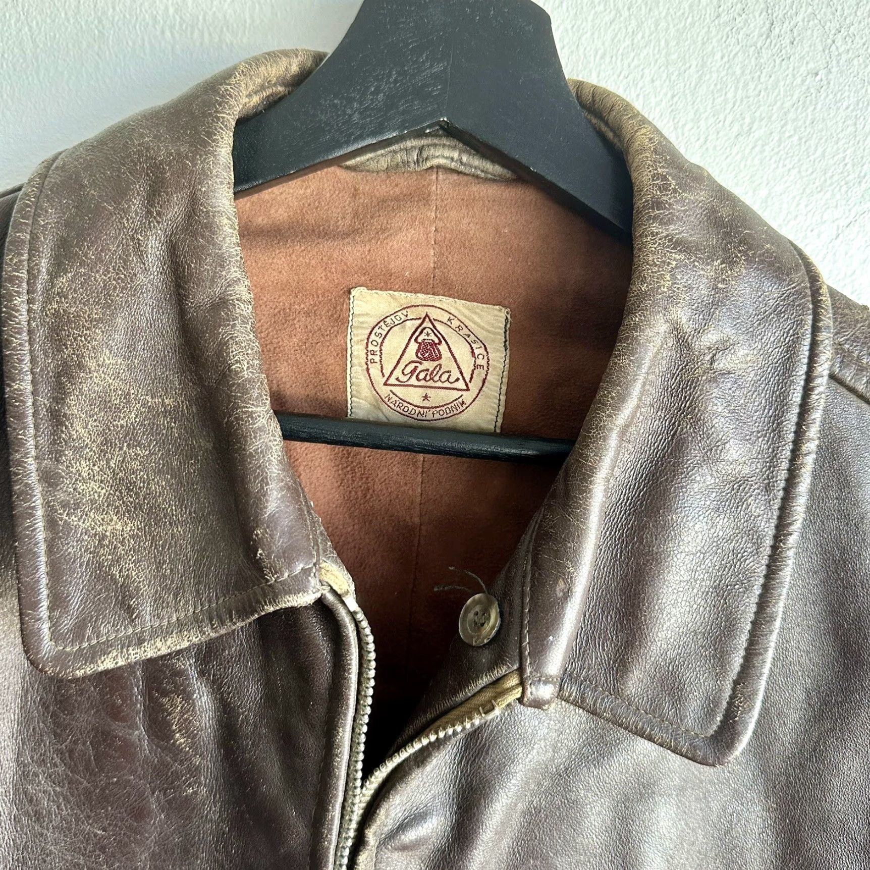 Vintage VINTAGE 1940s Czech Gala Leather Jacket Heavy XXL 2XL Size US XXL / EU 58 / 5 - 5 Thumbnail