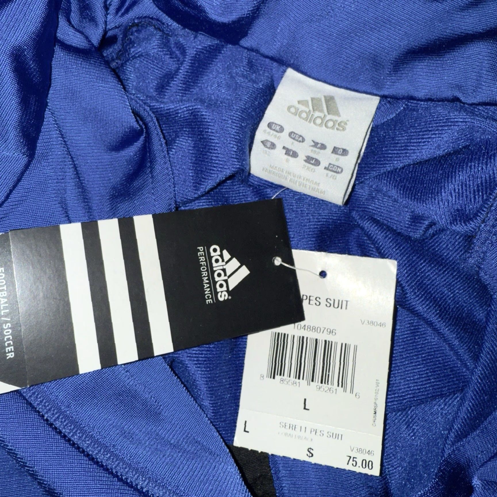 Adidas Adidas NSCAA Full-Zip 100% Polyester Soccer Athletic Jacket Mens Size L Track Jacket Blue NWT Size US L / EU 52-54 / 3 - 4 Thumbnail