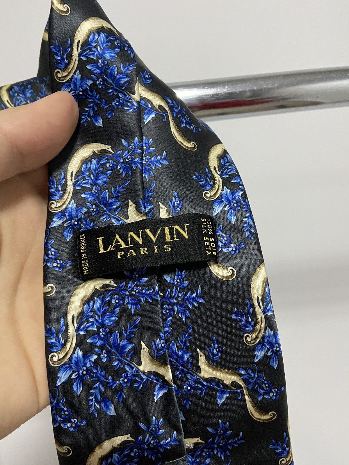 Lanvin × Vintage Lanvin Paris Tie Vintage Luxury Made in Italy overprint Size ONE SIZE - 4 Thumbnail