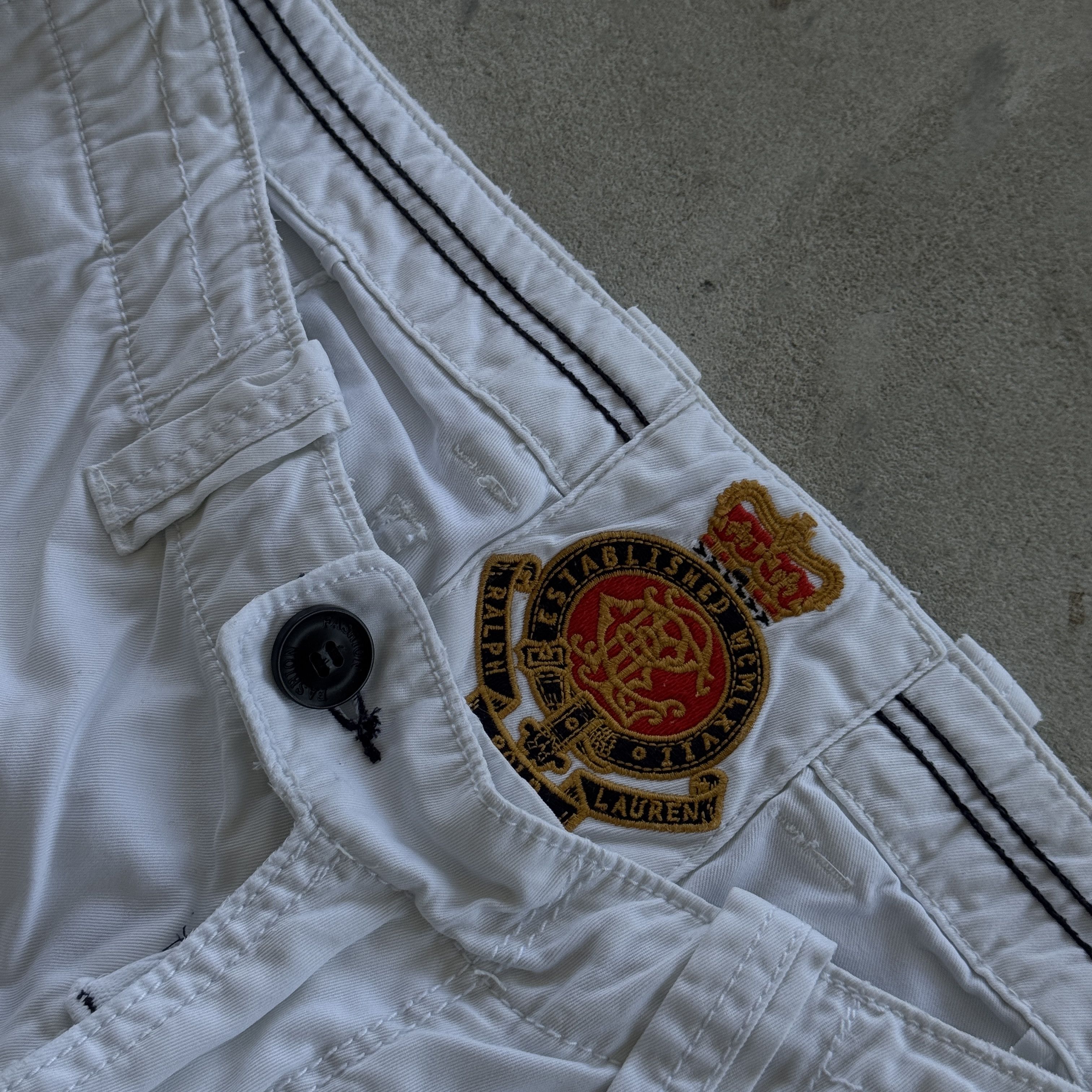Polo Ralph Lauren Polo Ralph Lauren White Big Pony Crest Cargo Pants 34x34 Size US 34 / EU 50 - 6 Thumbnail