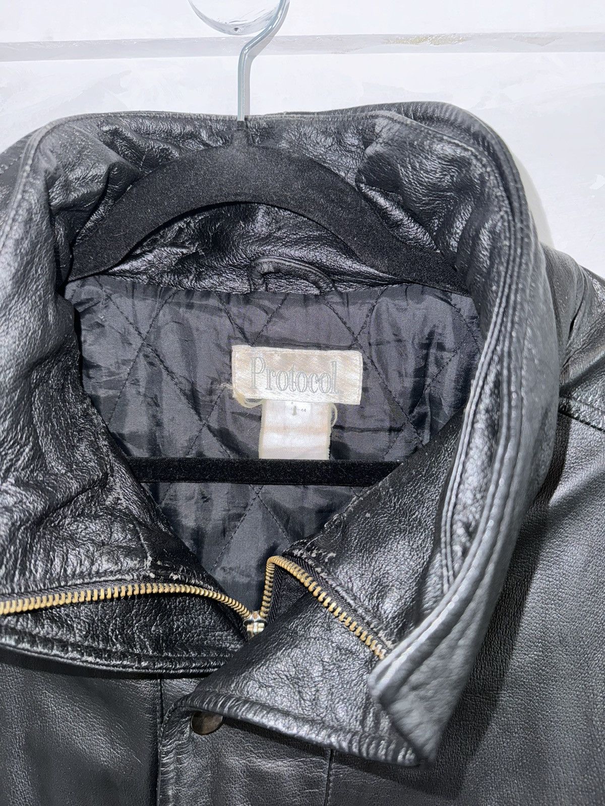 Genuine Leather × Vintage Protocol Oversized Insulated Leather Jacket Distressed Size US XL / EU 56 / 4 - 2 Thumbnail