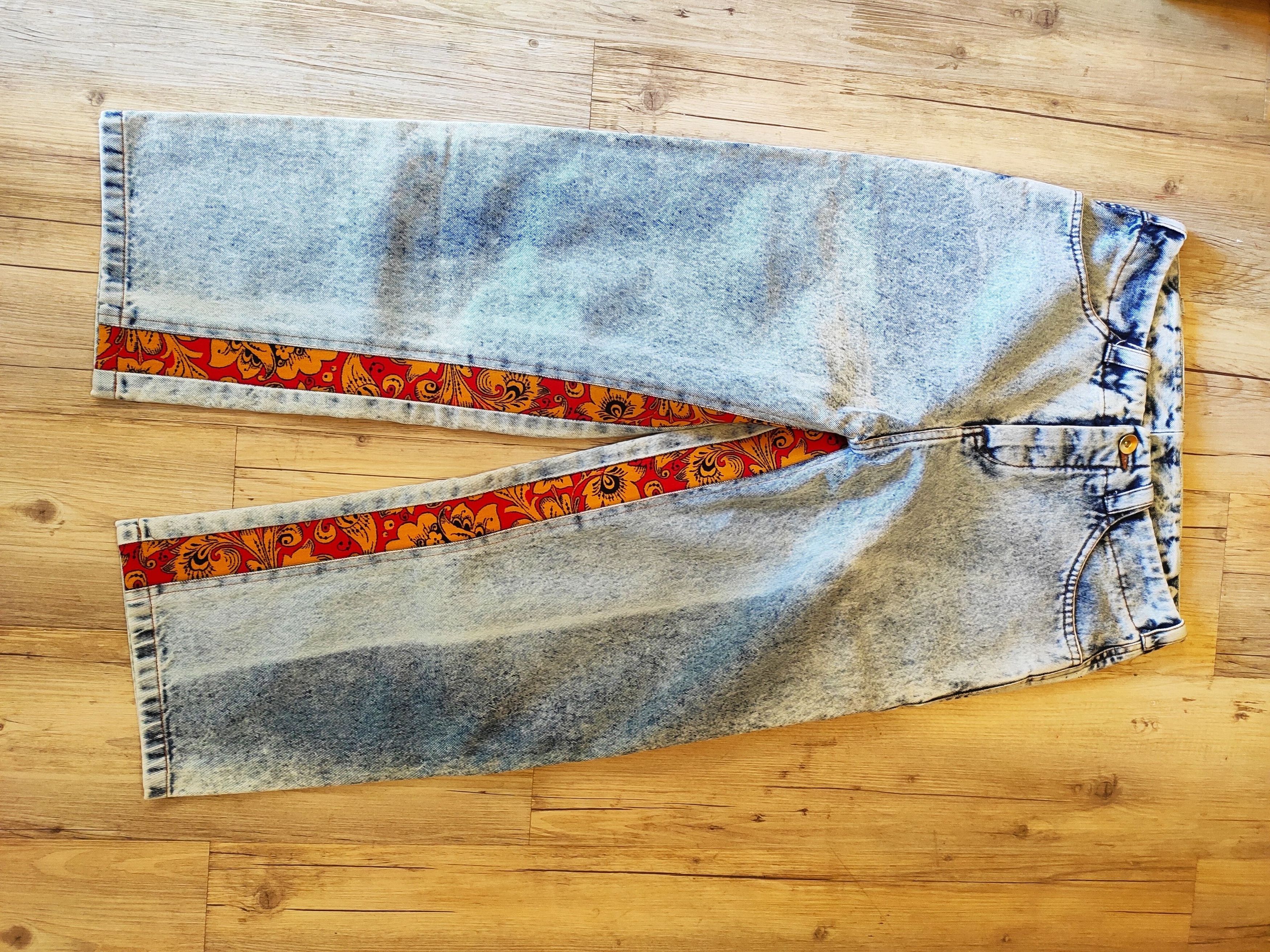 image of Denis Simachev New Wide Boiled Jeans.like Vetements Or Balenciaga in Blue/White, Men's (Size 29)