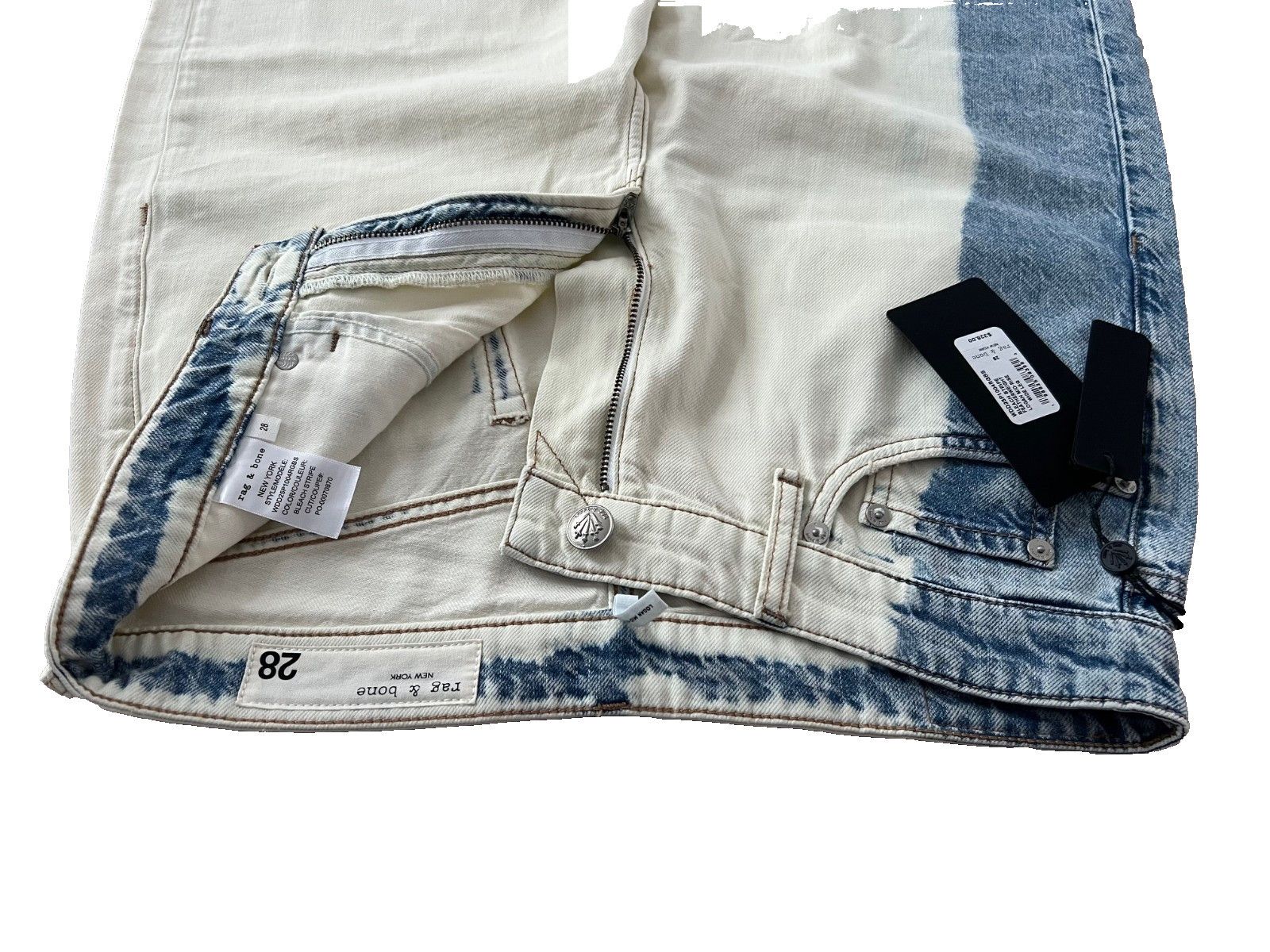 Rag & Bone Rag & Bone Logan Jeans Featherweight in Bleach Stripe ( 28 ) Size 28" / US 6 / IT 42 - 8 Thumbnail