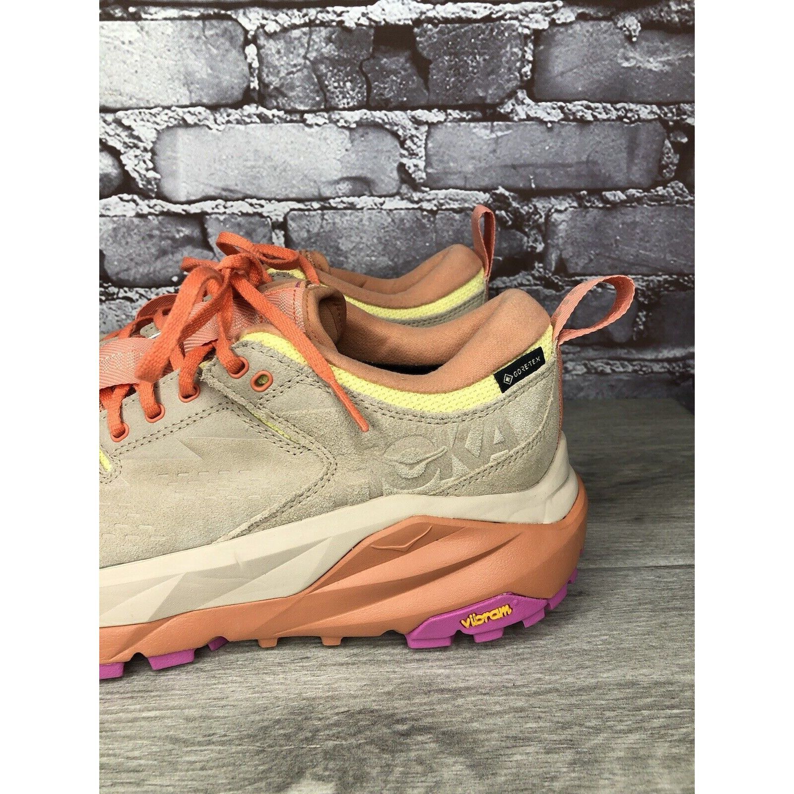 Hoka Kaha Low GTX Mental Health Hiking Sand Sun Baked Orange