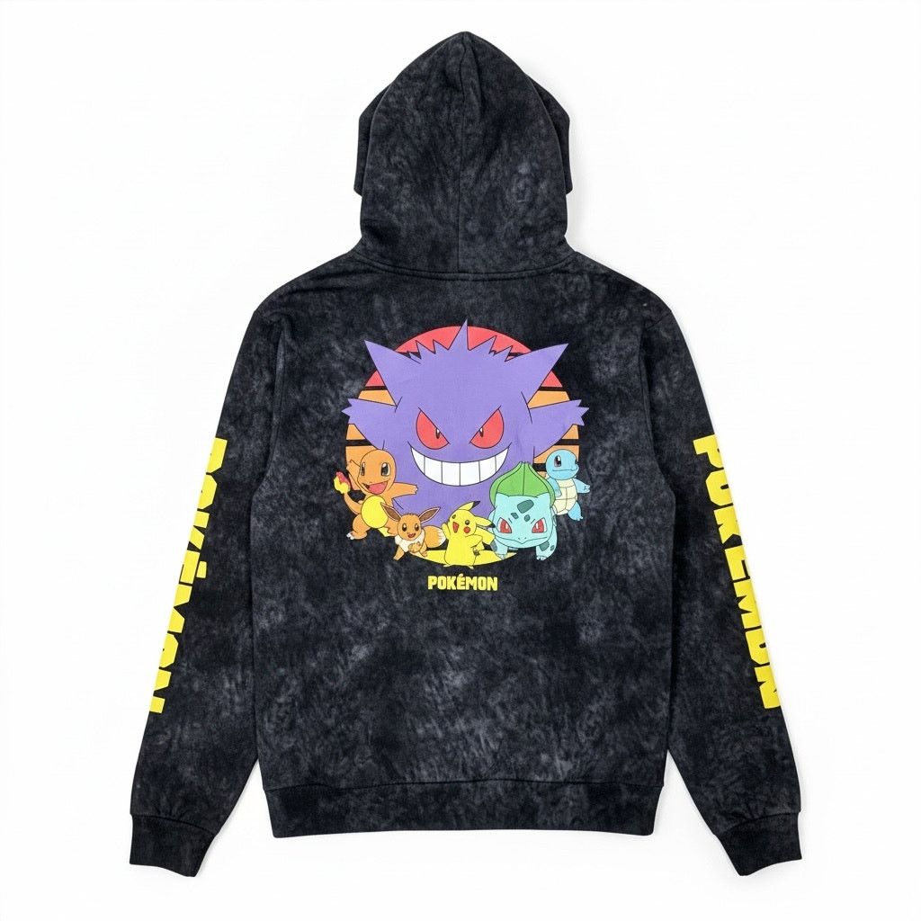 Pokemon Pokemon Gengar & Friends Black Acid Wash Graphic Hoodie Size US S / EU 44-46 / 1 - 1 Thumbnail