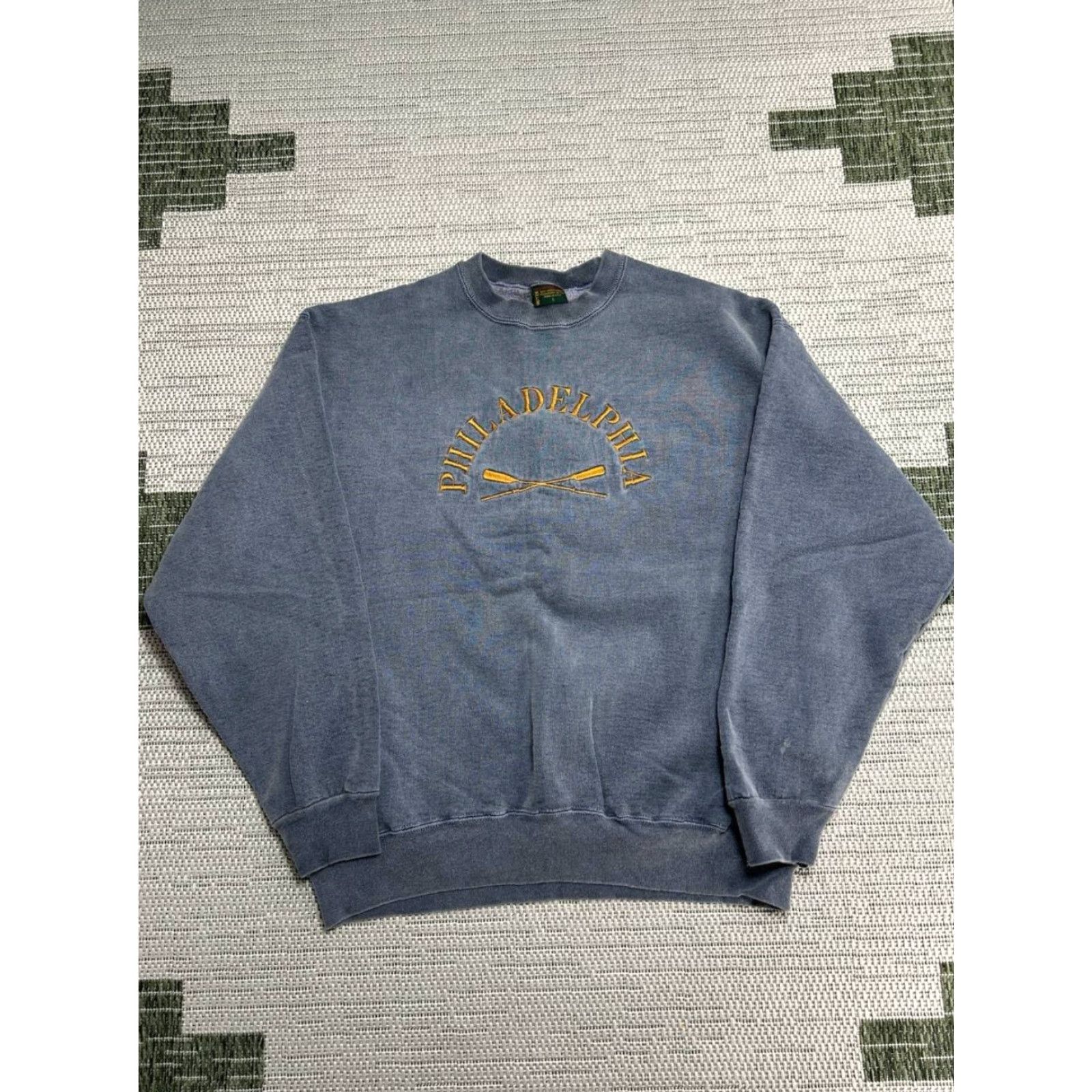 Vintage VTG Nutex Sweatshirt Mens Large Gray Philadelphia Crossed Oars Embroidered Lined Size US L / EU 52-54 / 3 - 2 Thumbnail