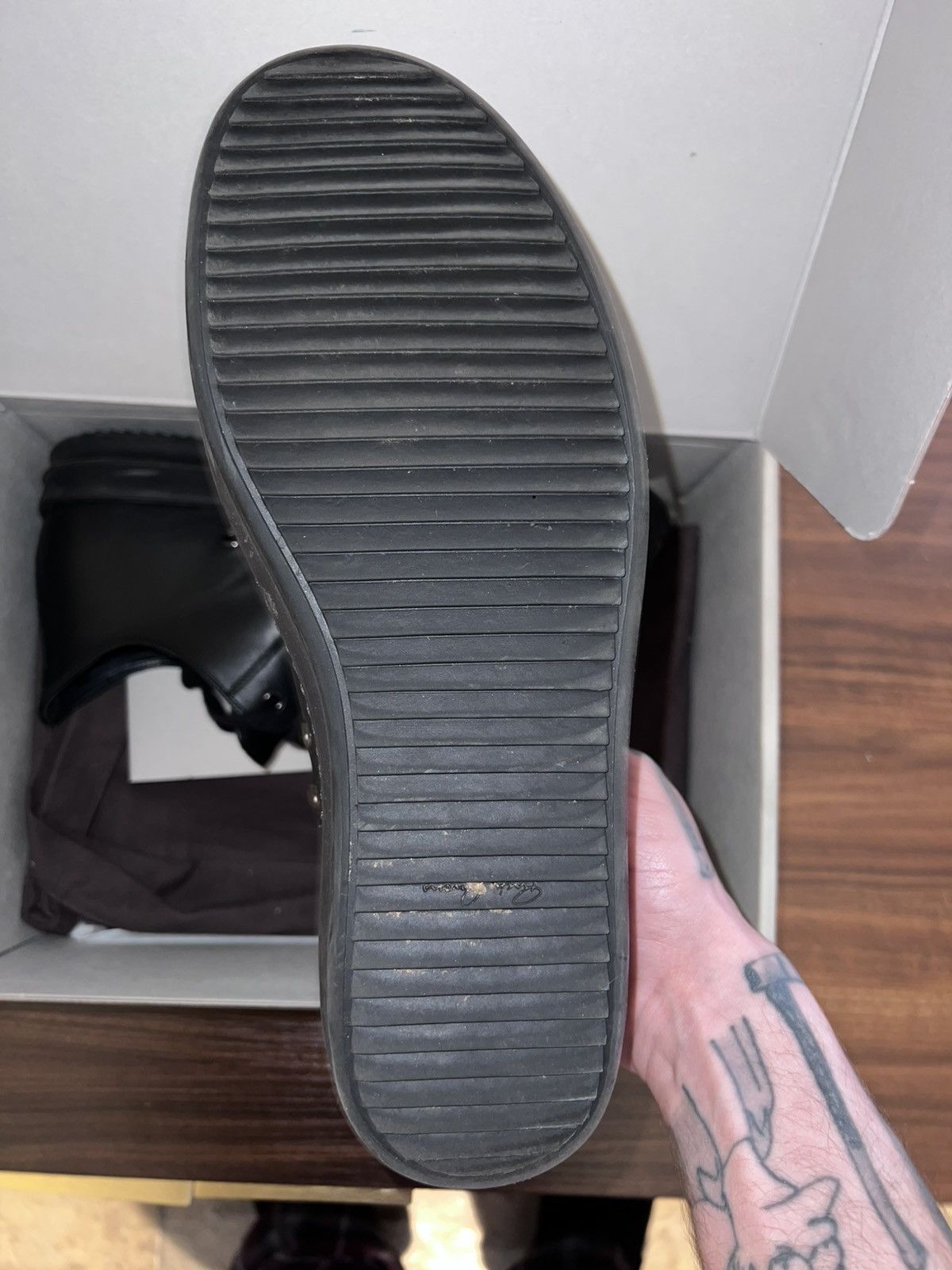 Rick Owens Triple Black Mainline Ramones Size US 12 / EU 45 - 4 Thumbnail
