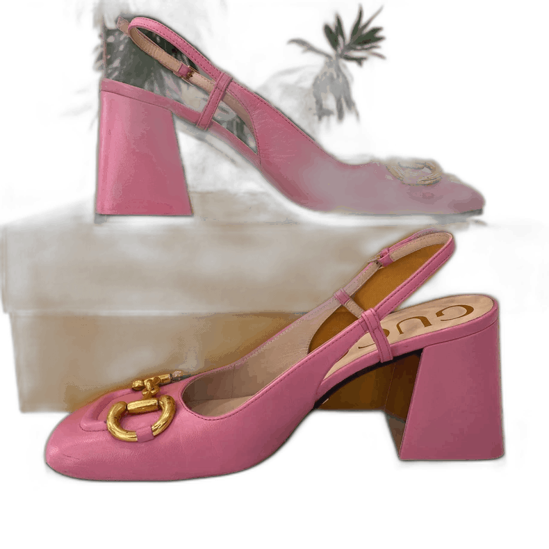 Gucci Gucci Pink High Heels with Slingback Design Size US 6 / IT 36 - 1 Thumbnail