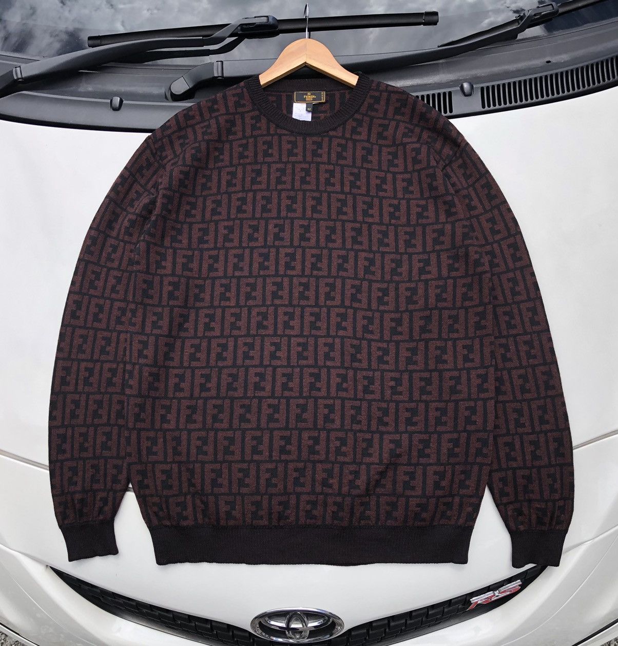 Fendi Fendi Monogram Pura Lana Woolmark Pullover Sweatshirt Size US L / EU 52-54 / 3 - 2 Thumbnail