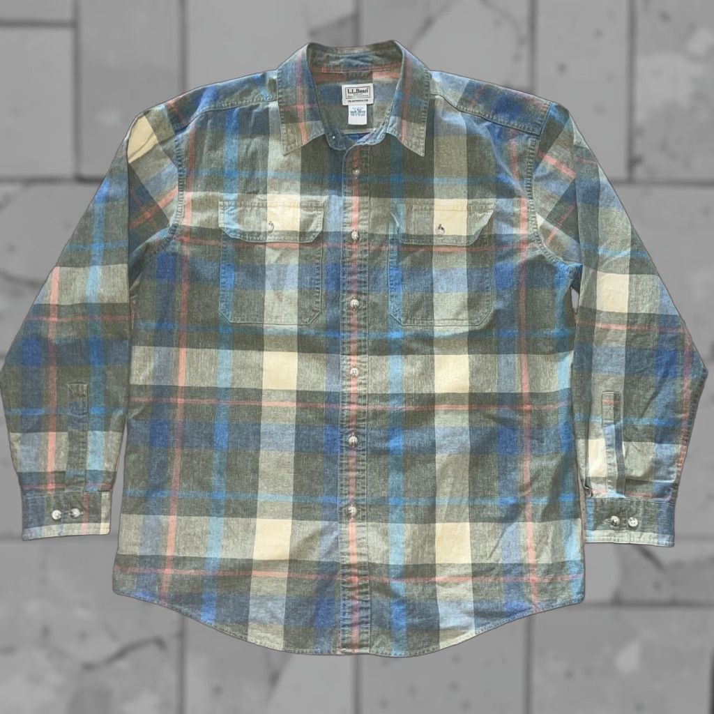 Vintage VINTAGE L.L. Bean Plaid Shirt Mens Long Sleeve Regular Fit Size L Green Button-Up Size US L / EU 52-54 / 3 - 1 Thumbnail