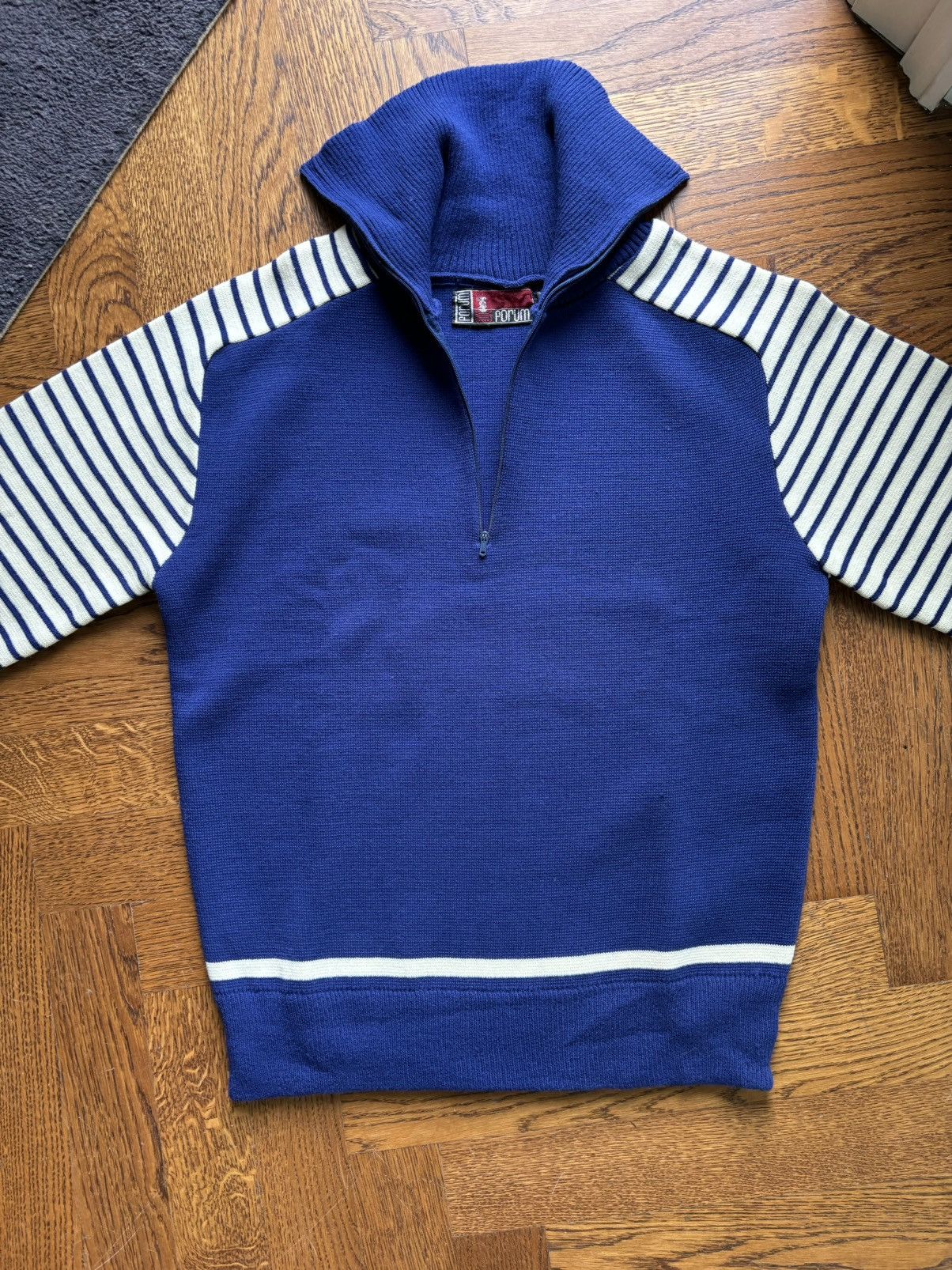 Fred Perry × Vintage 80s Vintage Ski Sweater Quarter Zip Track 70s Acrylic Raglan Size US M / EU 48-50 / 2 - 9 Thumbnail