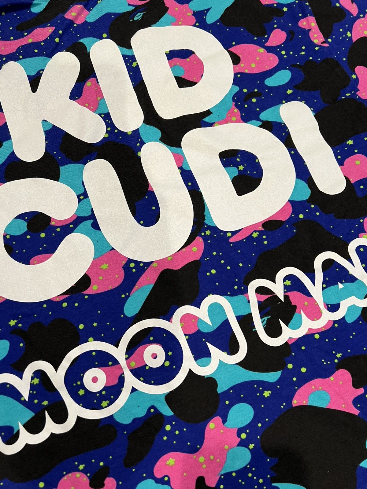 Bape A Bathing Ape x Kid Cudi Blue Moon Man Space Camo T-Shirt Size US XL / EU 56 / 4 - 4 Thumbnail