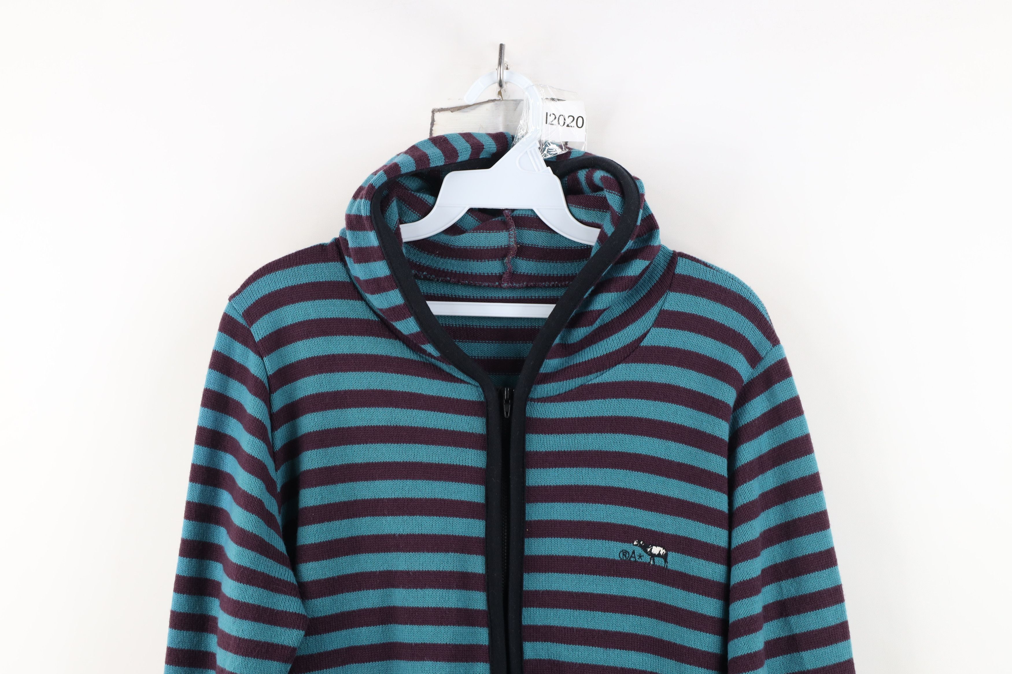Vintage Vintage 90s Streetwear Wool Blend Knit Full Zip Hoodie Size M / US 6-8 / IT 42-44 - 2 Thumbnail